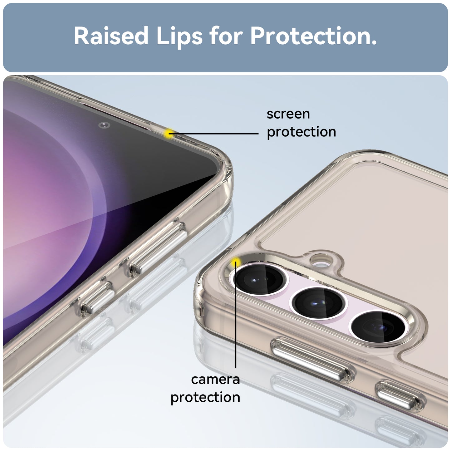 For Samsung Galaxy S24+ Case Candy Series Anti-collision TPU Cell Phone Cover - Transparent Grey