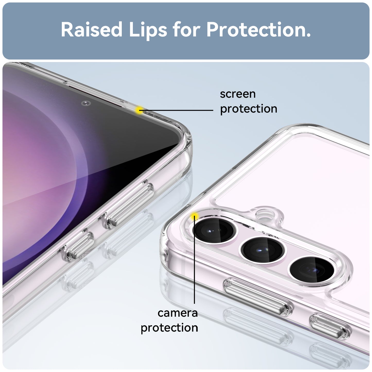 For Samsung Galaxy S24+ Case Candy Series Anti-collision TPU Cell Phone Cover - Transparent