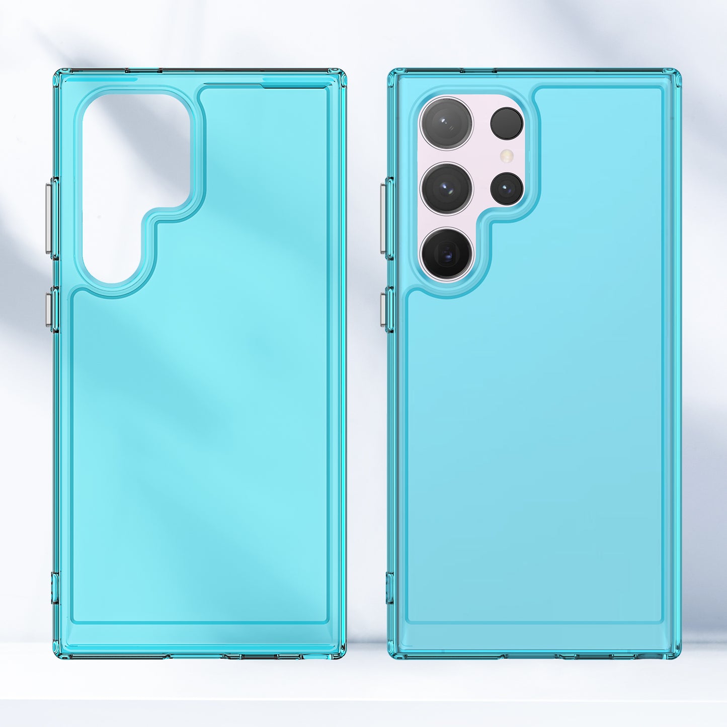 For Samsung Galaxy S24 Ultra Case Candy Series Flexible TPU Cell Phone Cover - Transparent Blue