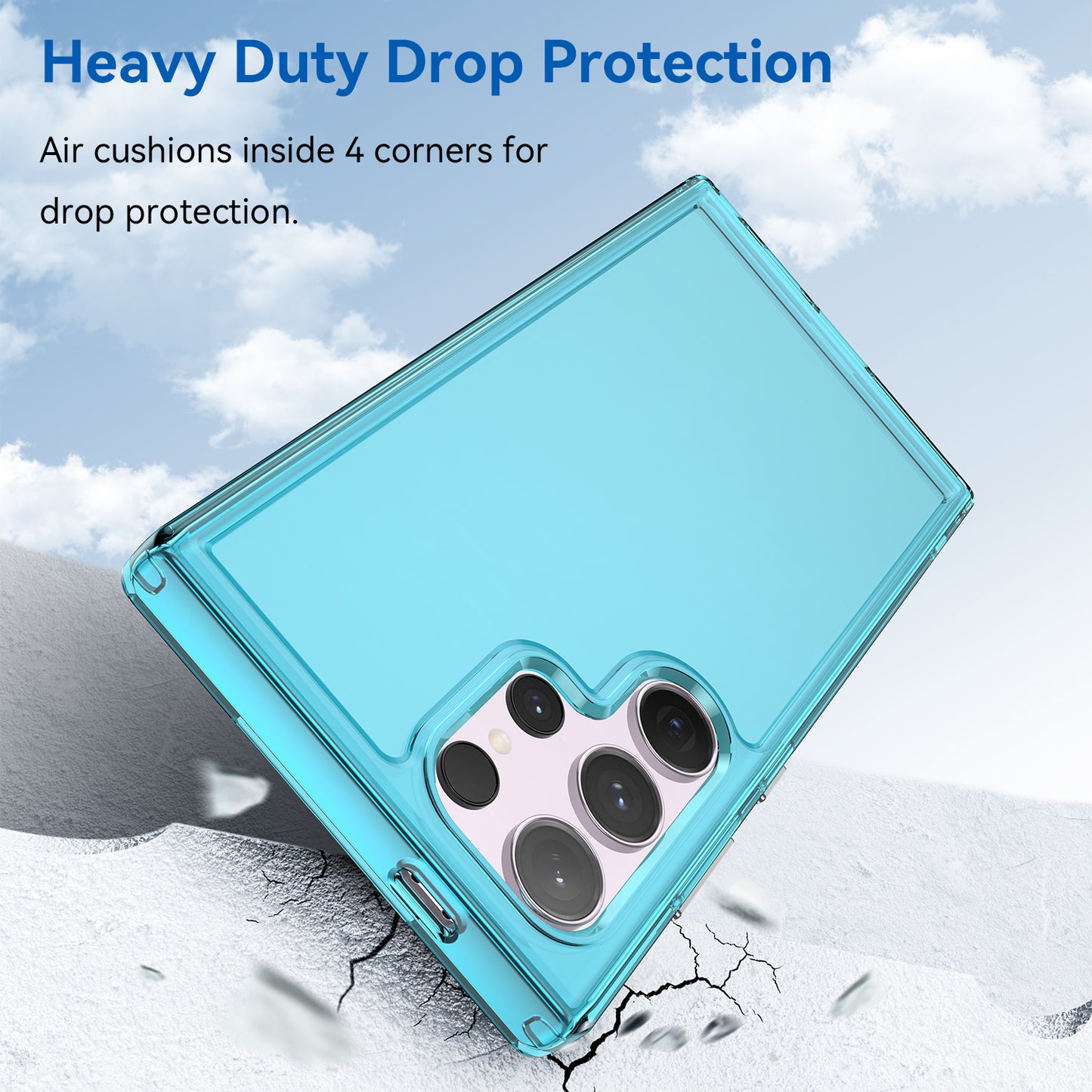 For Samsung Galaxy S24 Ultra Case Candy Series Flexible TPU Cell Phone Cover - Transparent Blue