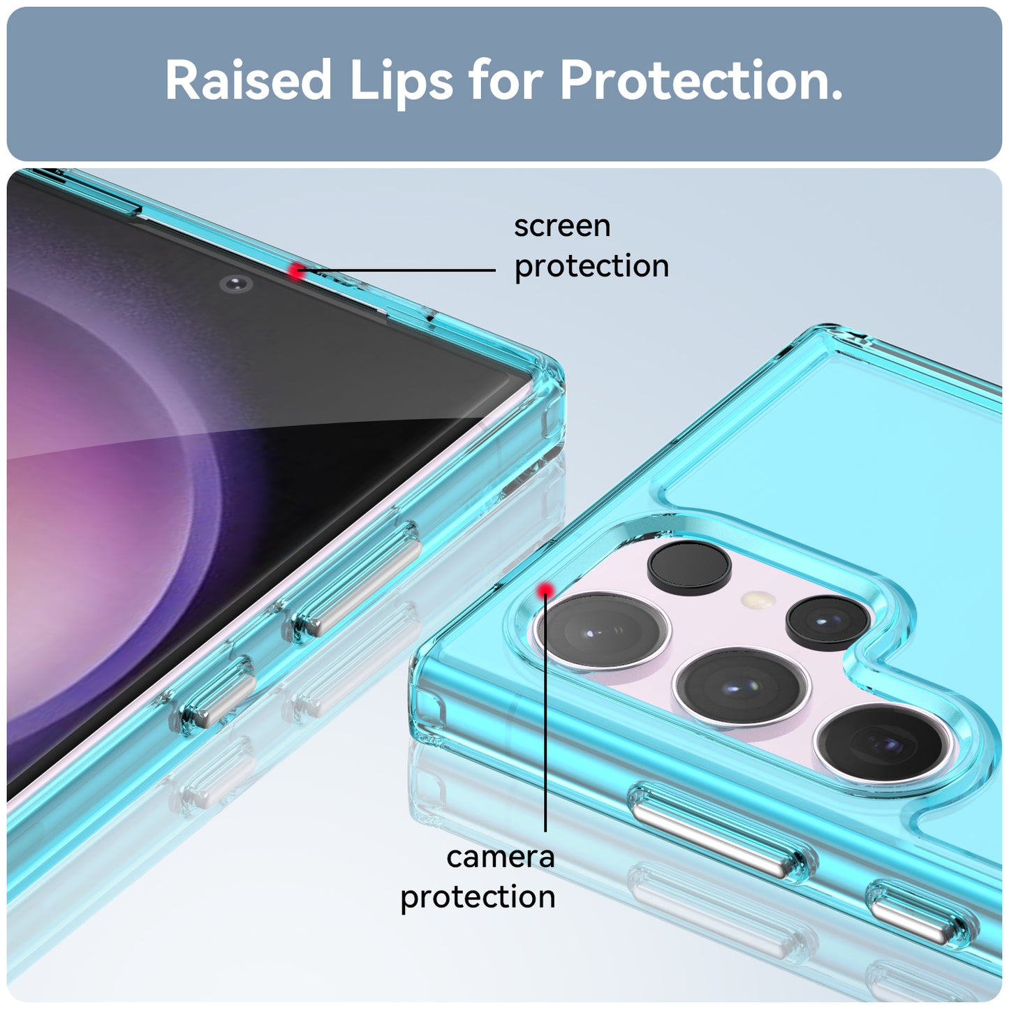 For Samsung Galaxy S24 Ultra Case Candy Series Flexible TPU Cell Phone Cover - Transparent Blue