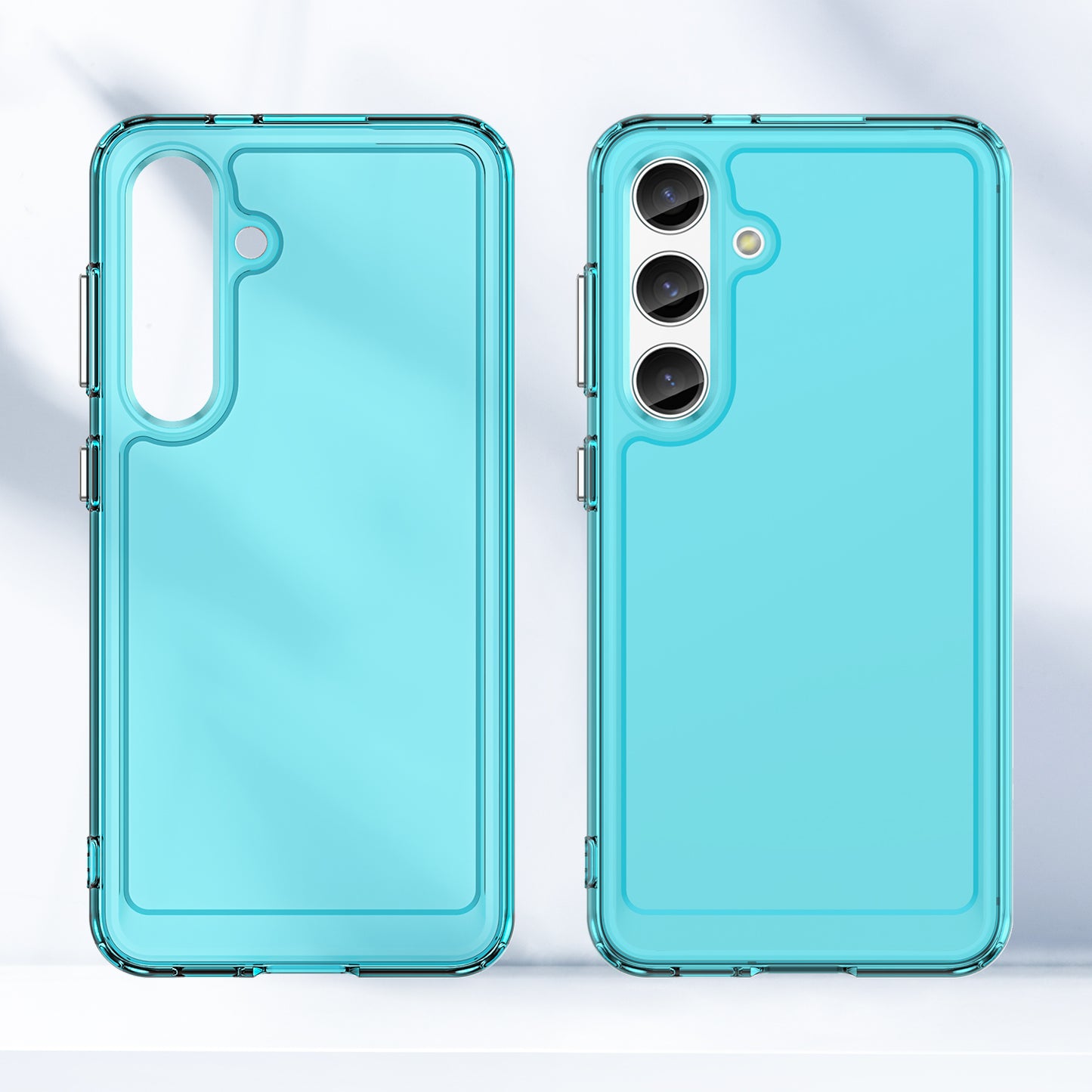 Candy Series for Samsung Galaxy S24 Case Shockproof Soft TPU Phone Back Cover - Transparent Blue