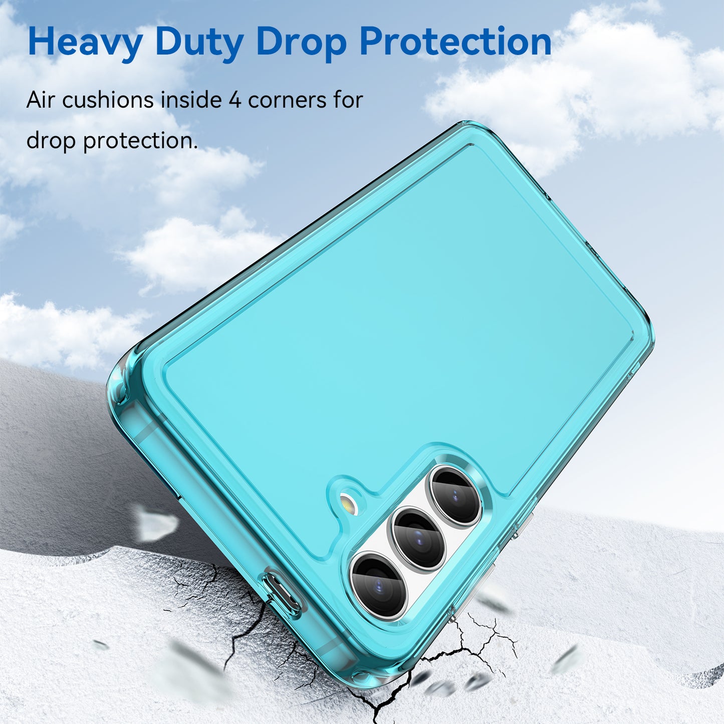 Candy Series for Samsung Galaxy S24 Case Shockproof Soft TPU Phone Back Cover - Transparent Blue