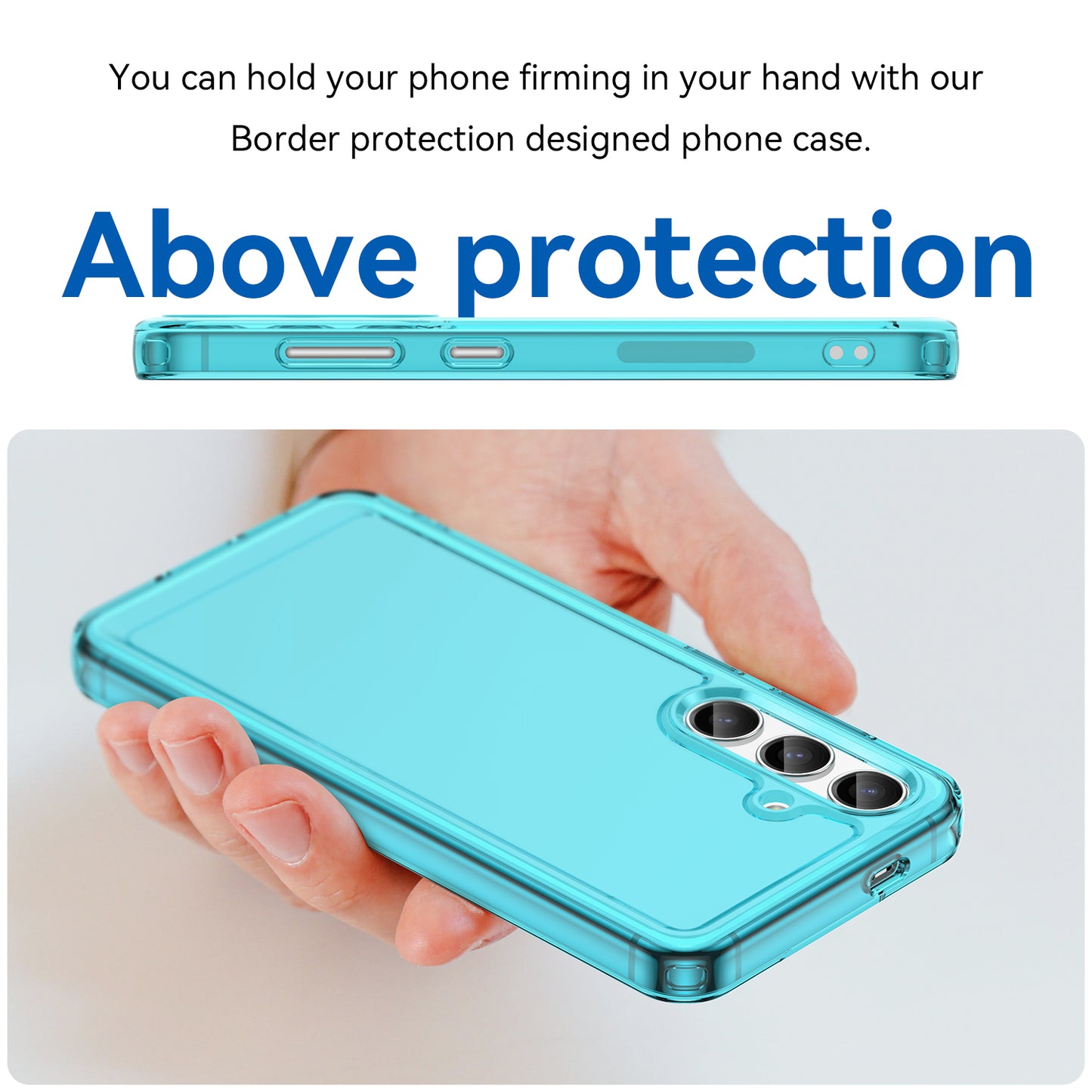 Candy Series for Samsung Galaxy S24 Case Shockproof Soft TPU Phone Back Cover - Transparent Blue
