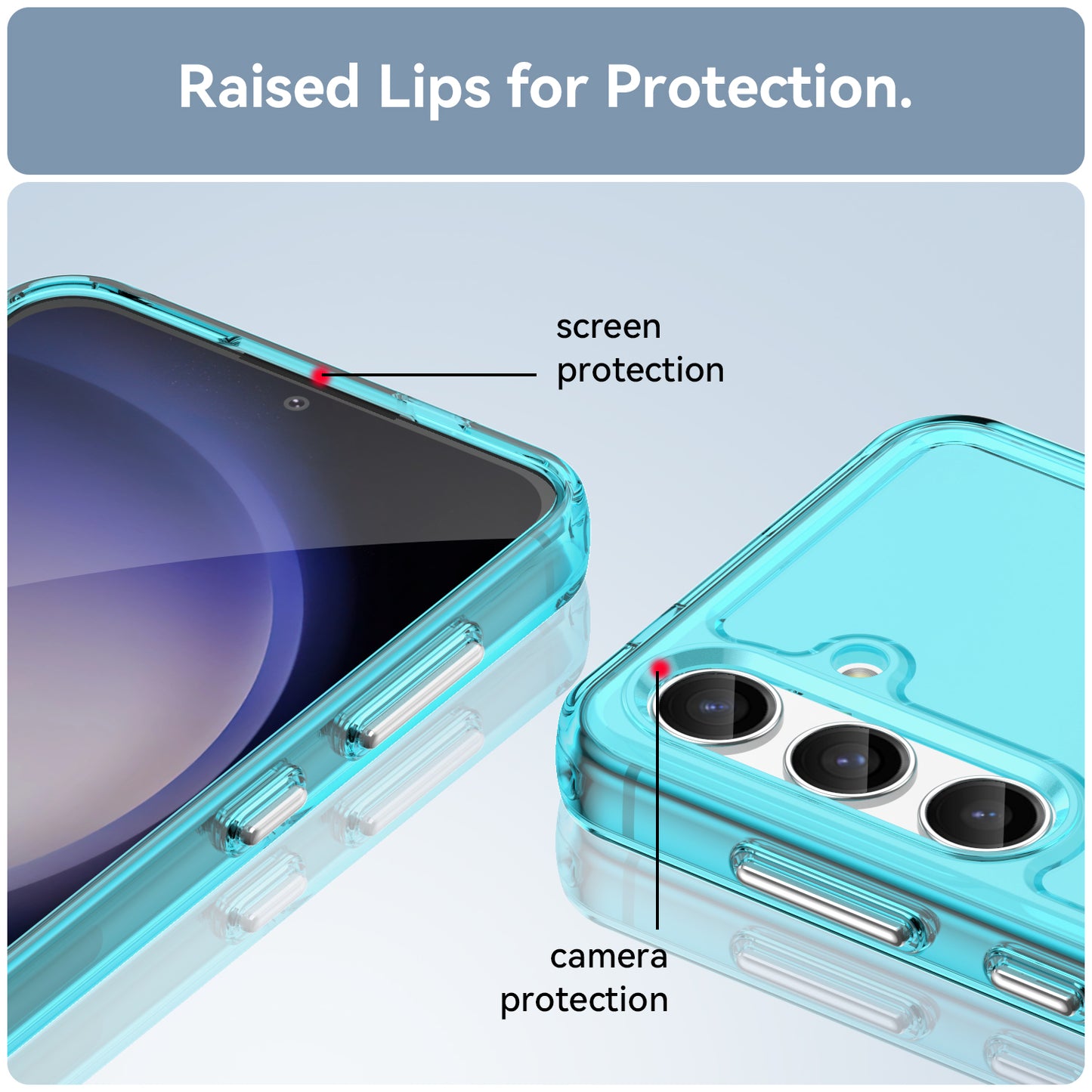 Candy Series for Samsung Galaxy S24 Case Shockproof Soft TPU Phone Back Cover - Transparent Blue