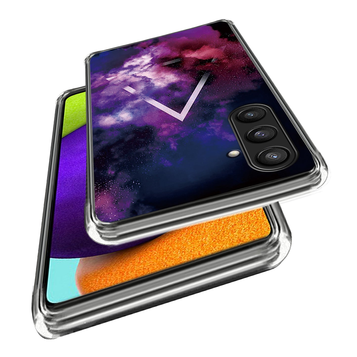 For Samsung Galaxy S24+ Case Pattern Printing Anti-scratch Phone Cover - Triangle and Fog