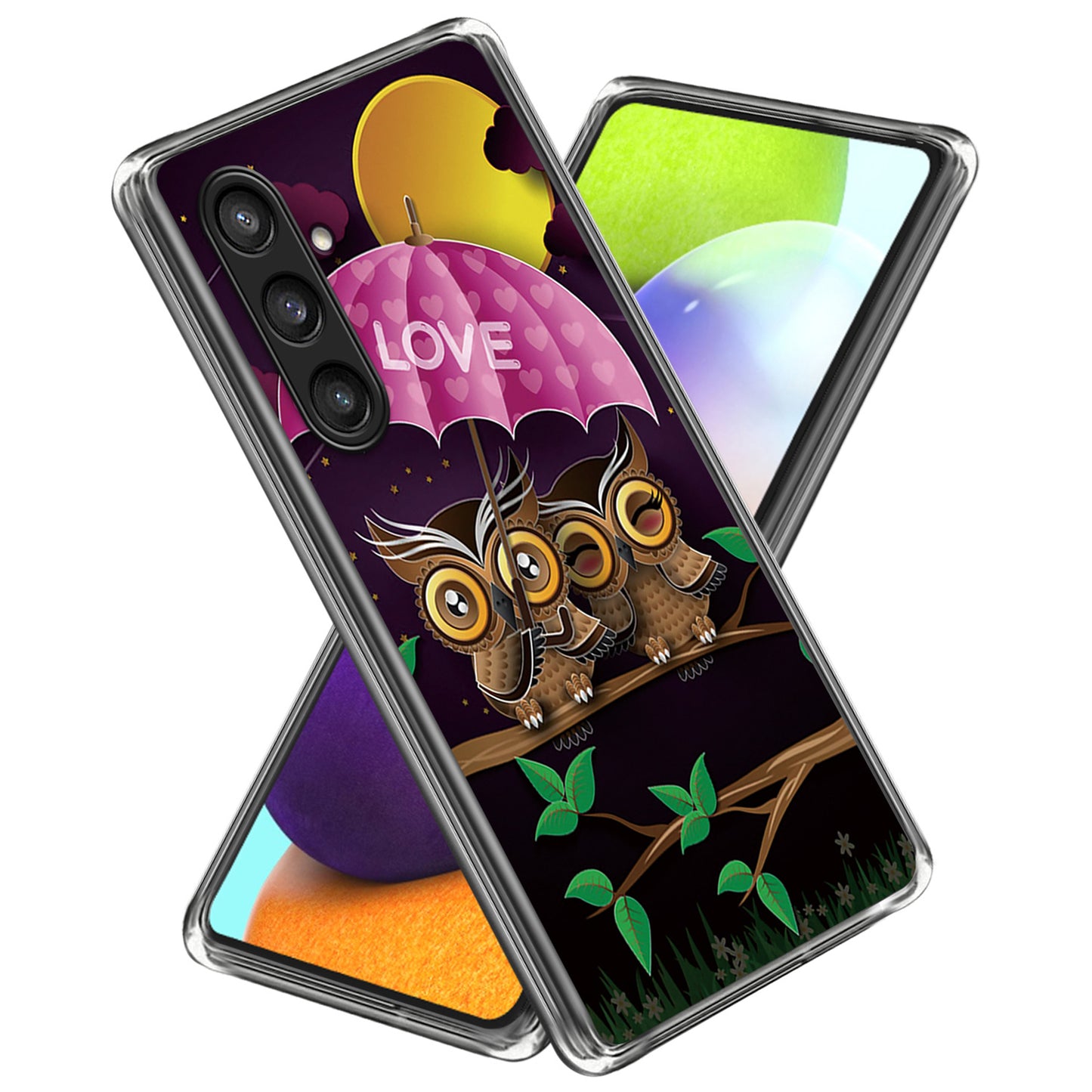 For Samsung Galaxy S24+ Case Pattern Printing Anti-scratch Phone Cover - Owl Couple