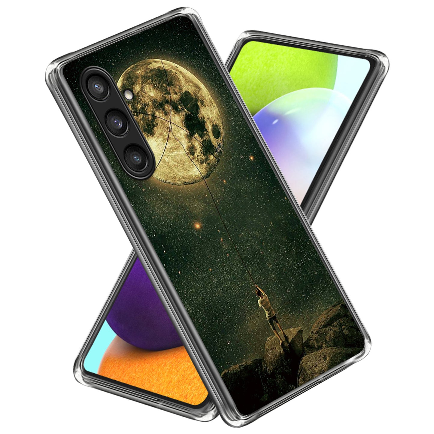 For Samsung Galaxy S24+ Case Pattern Printing Anti-scratch Phone Cover - Moon