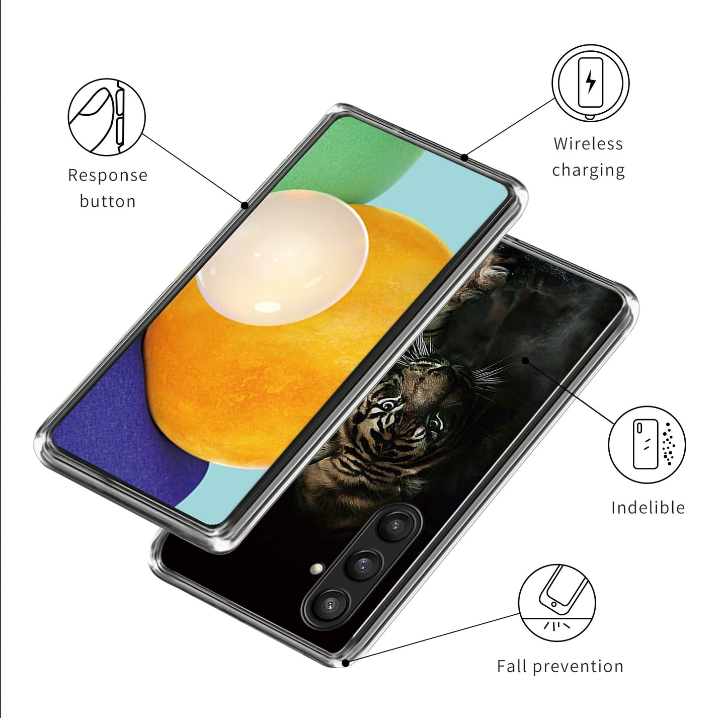For Samsung Galaxy S24+ Case Pattern Printing Anti-scratch Phone Cover - Tiger