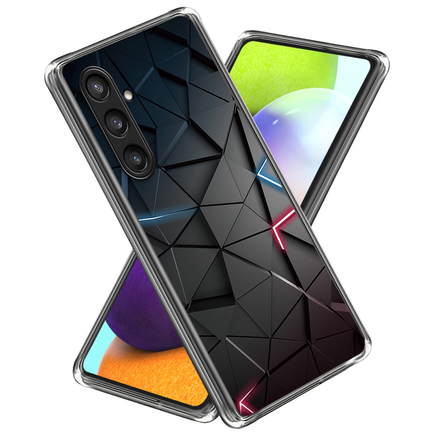 For Samsung Galaxy S24 TPU Phone Case Pattern Printing Protective Cover - Black Triangle