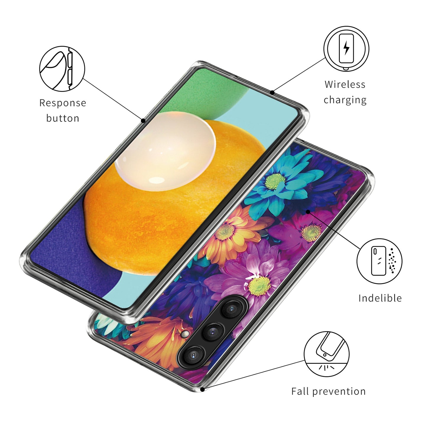 For Samsung Galaxy S24 TPU Phone Case Pattern Printing Protective Cover - Chrysanthemum