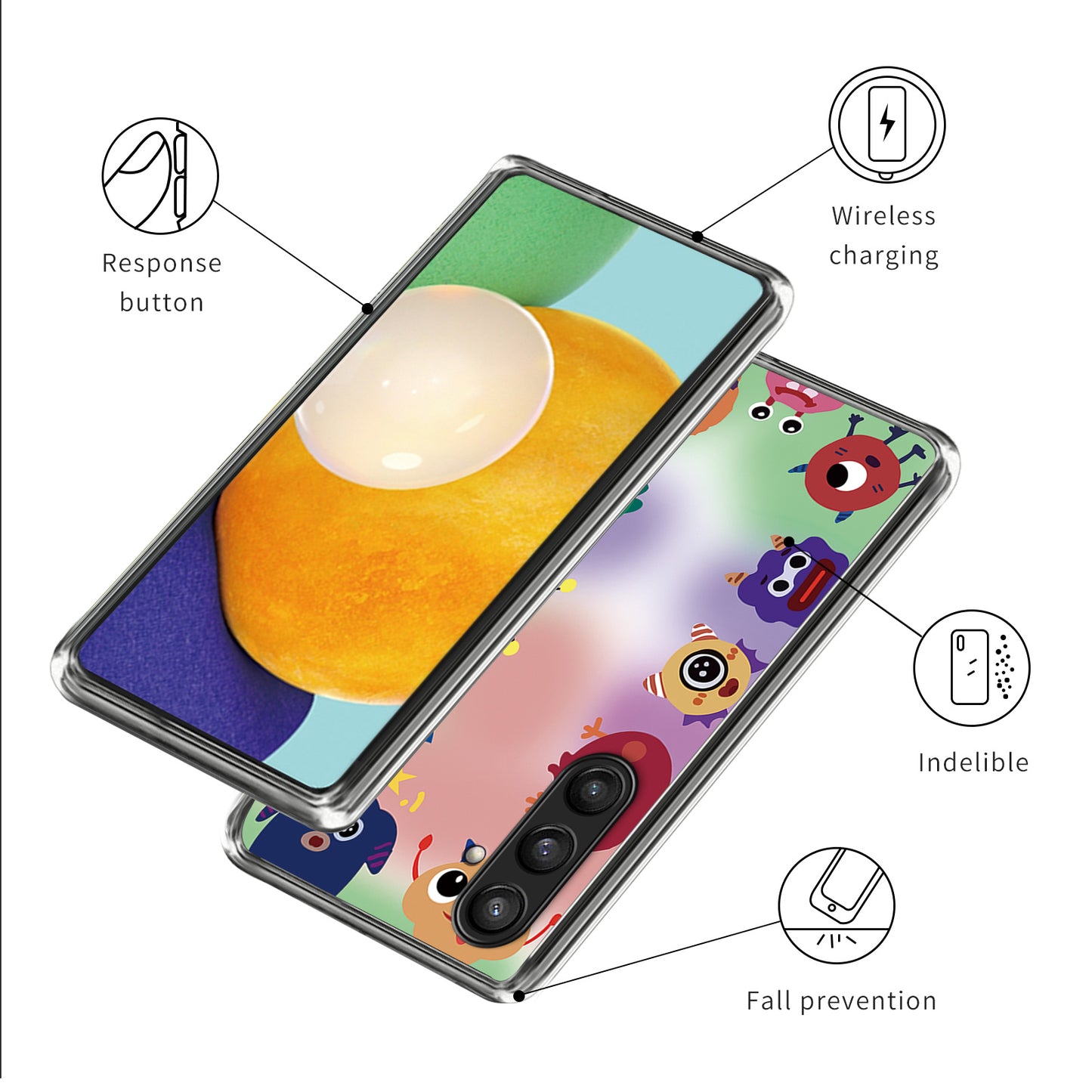 For Samsung Galaxy S24 TPU Phone Case Pattern Printing Protective Cover - Monsters