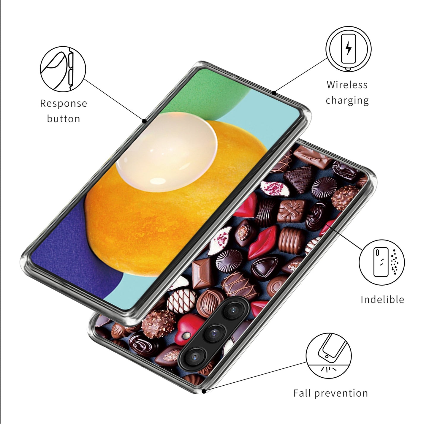 For Samsung Galaxy S24 TPU Phone Case Pattern Printing Protective Cover - Creative Chocolates