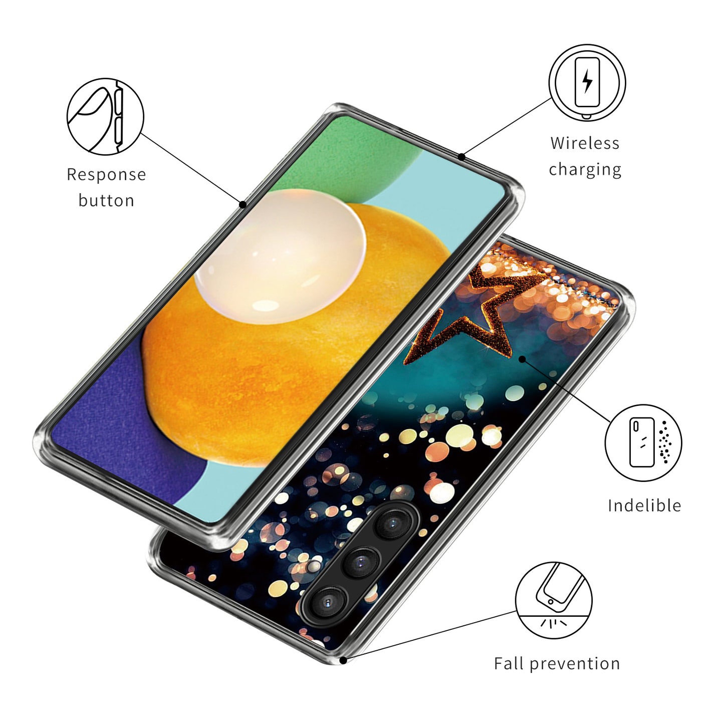 For Samsung Galaxy S24 TPU Phone Case Pattern Printing Protective Cover - Five-Pointed Star