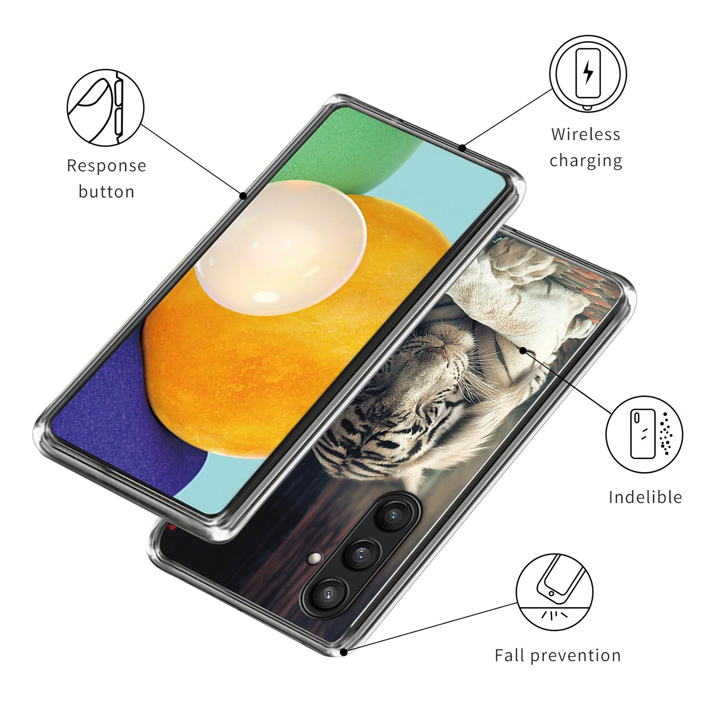 For Samsung Galaxy S24 TPU Phone Case Pattern Printing Protective Cover - White Tiger