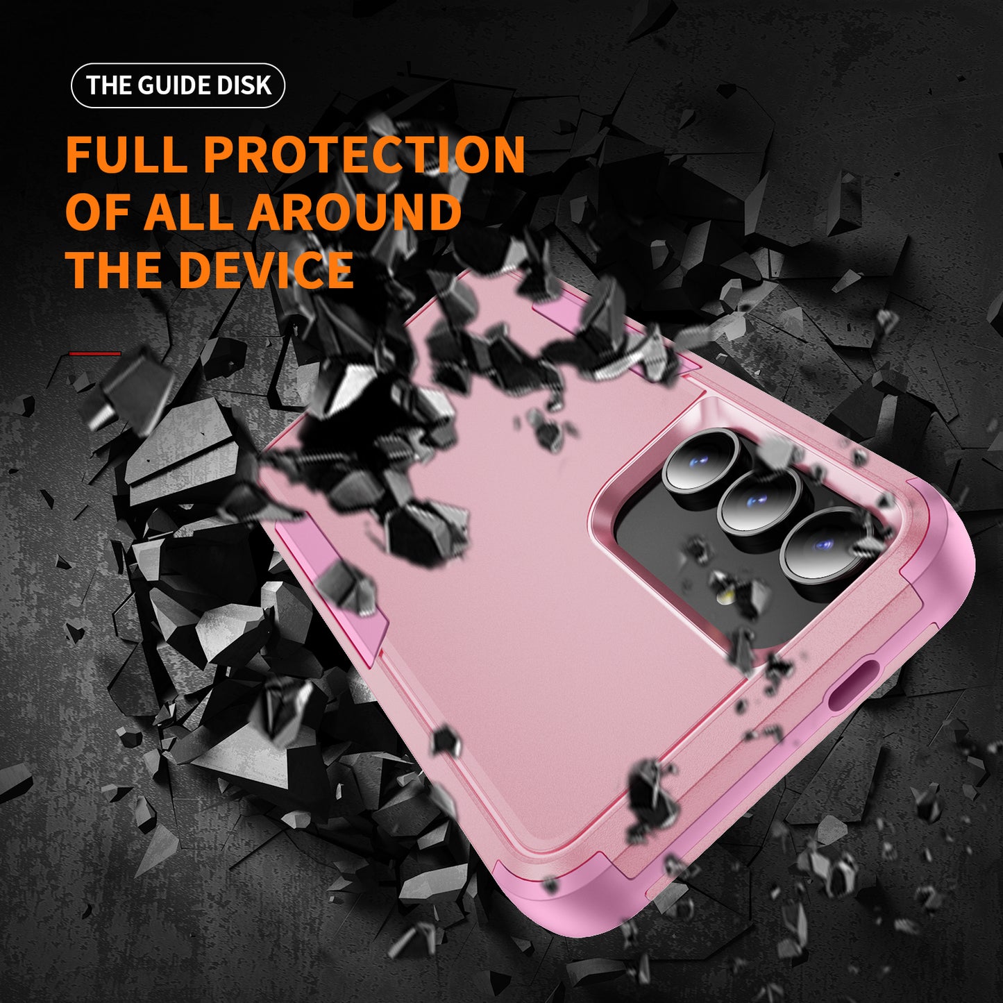Commuter Series For Samsung Galaxy S24 Case 3-in-1 TPU+PC Anti-drop Back Cover - Pink
