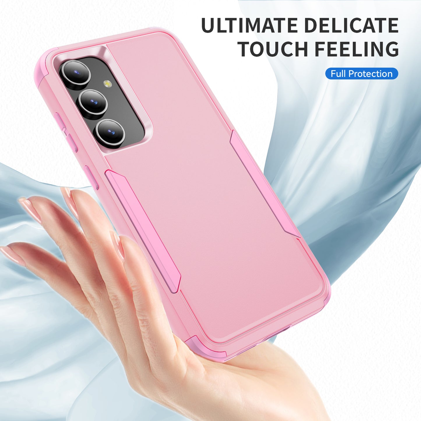 Commuter Series For Samsung Galaxy S24 Case 3-in-1 TPU+PC Anti-drop Back Cover - Pink