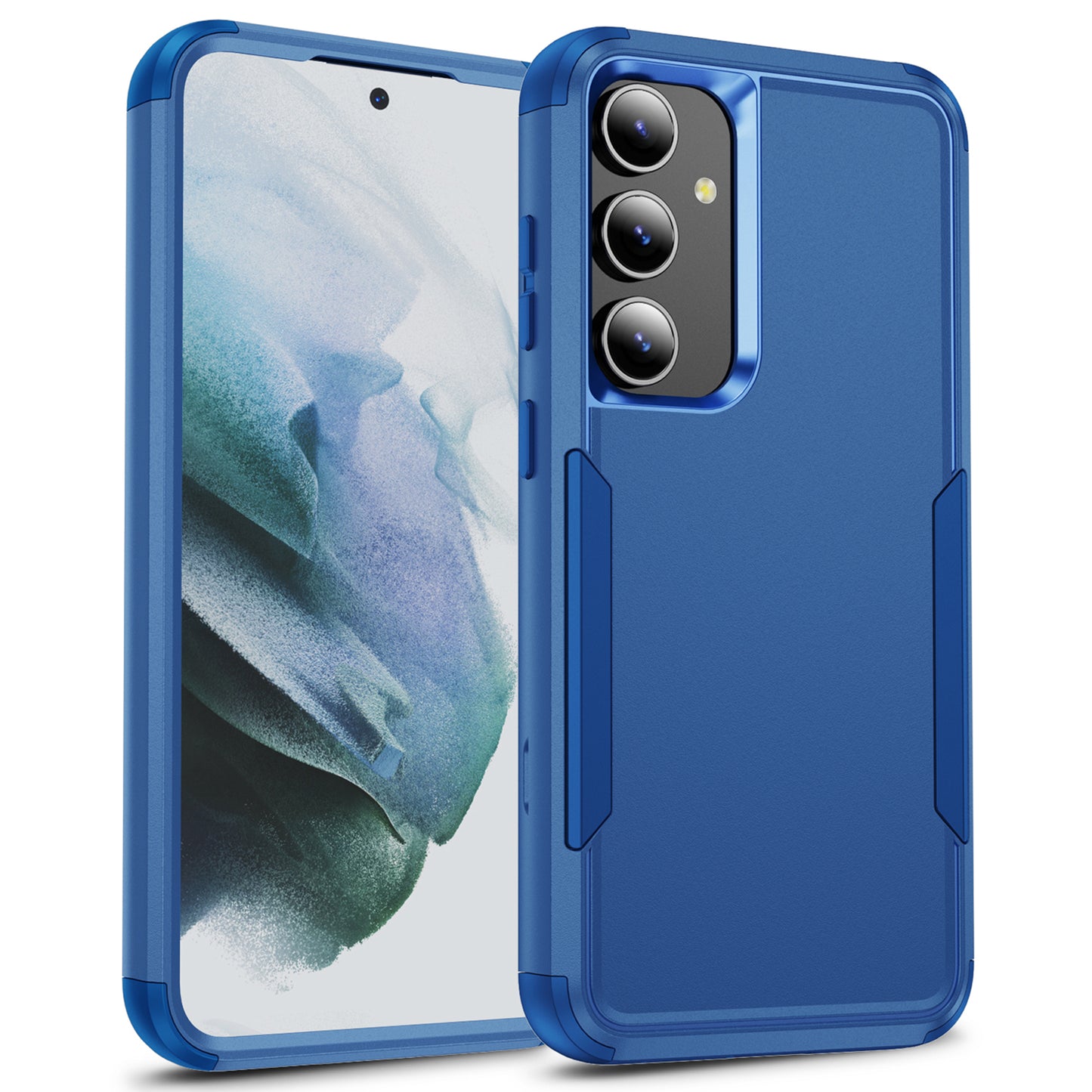Commuter Series For Samsung Galaxy S24 Case 3-in-1 TPU+PC Anti-drop Back Cover - Sapphire