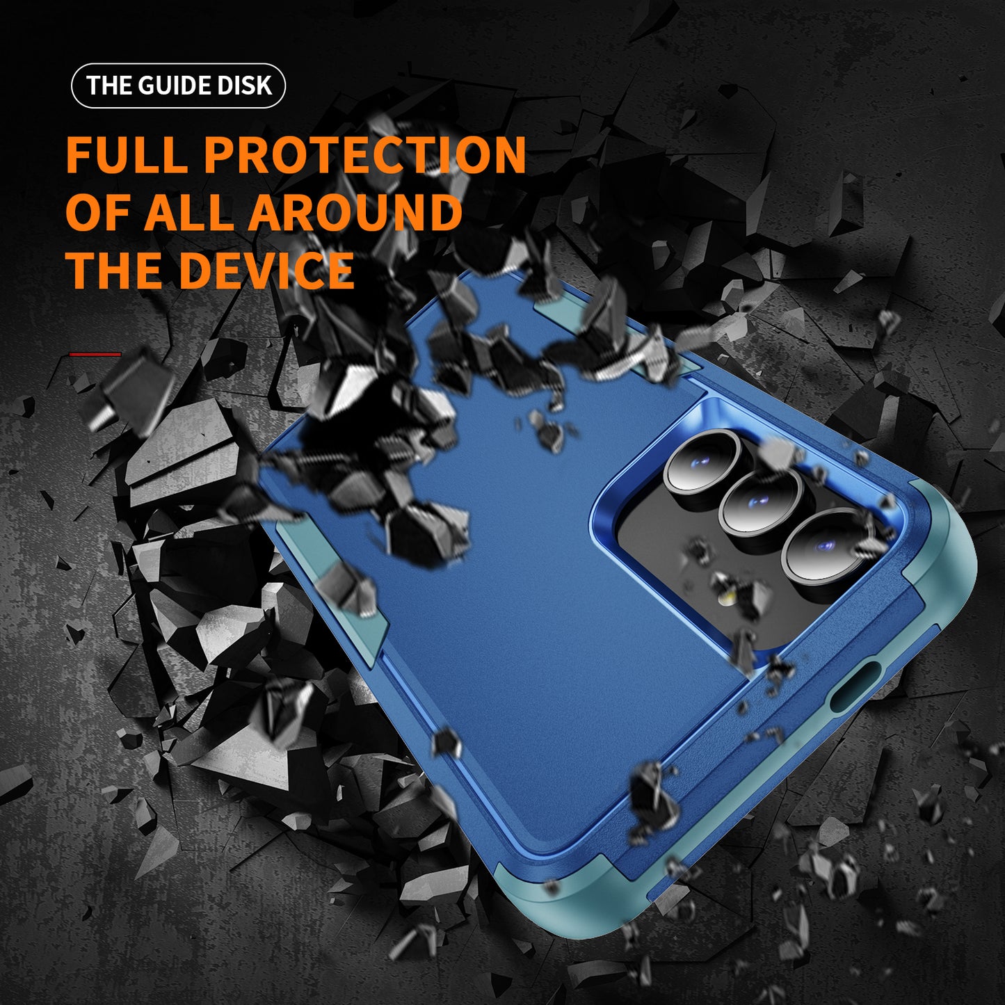 Commuter Series For Samsung Galaxy S24 Case 3-in-1 TPU+PC Anti-drop Back Cover - Sapphire / Blue