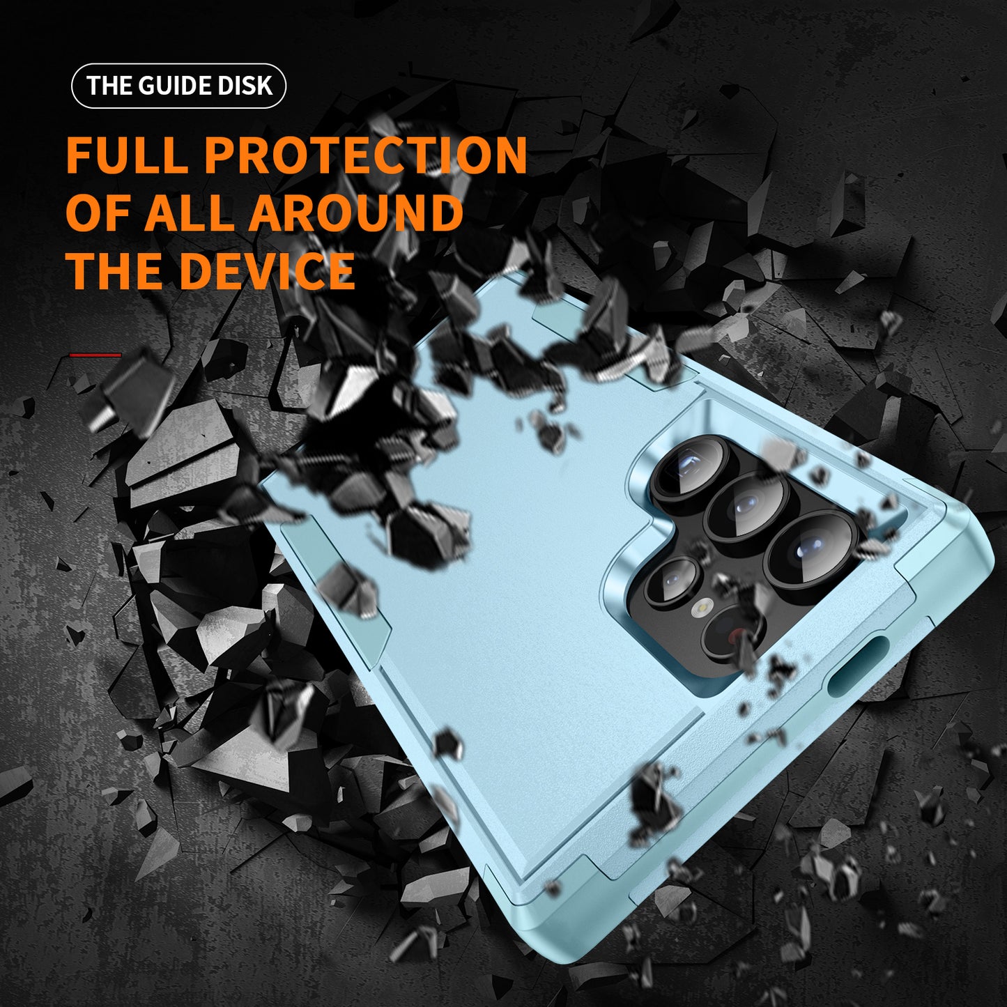 Commuter Series For Samsung Galaxy S24 Ultra Cell Phone Case TPU+PC Back Shell - Grey Green / Blue