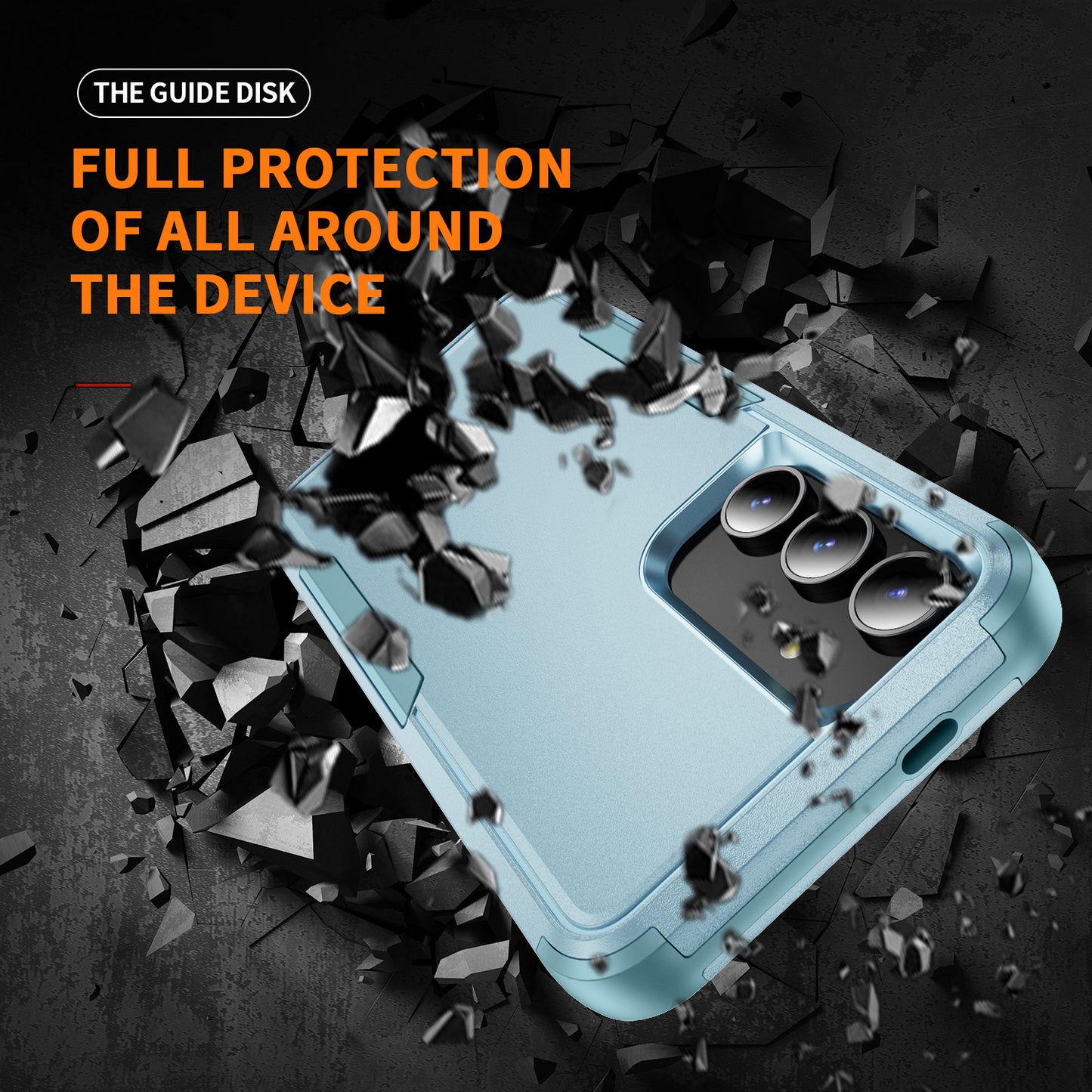 Commuter Series For Samsung Galaxy S24+ Back Case 3-in-1 Shockproof TPU+PC Phone Cover - Grey Green / Blue