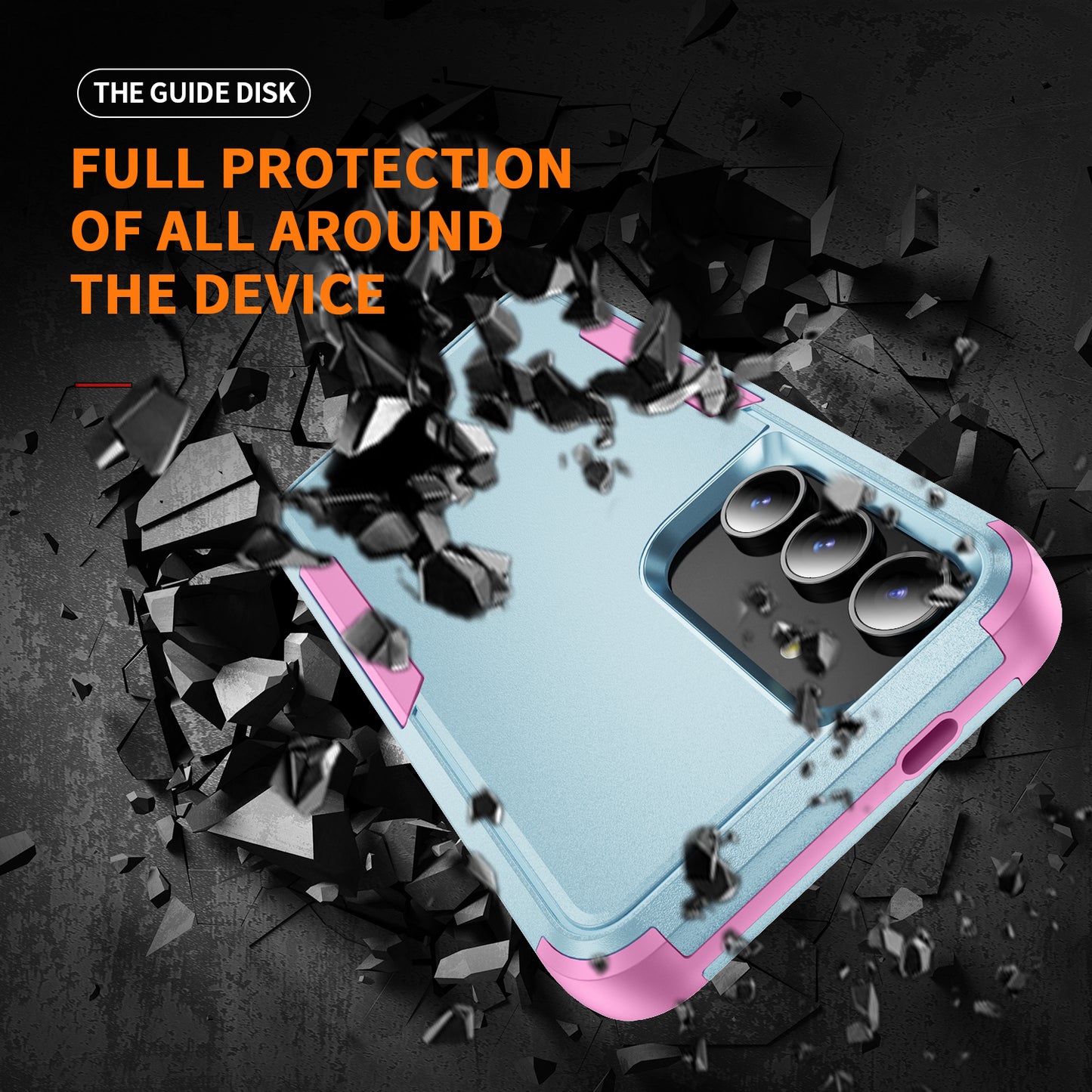 Commuter Series For Samsung Galaxy S24+ Back Case 3-in-1 Shockproof TPU+PC Phone Cover - Grey Green / Pink