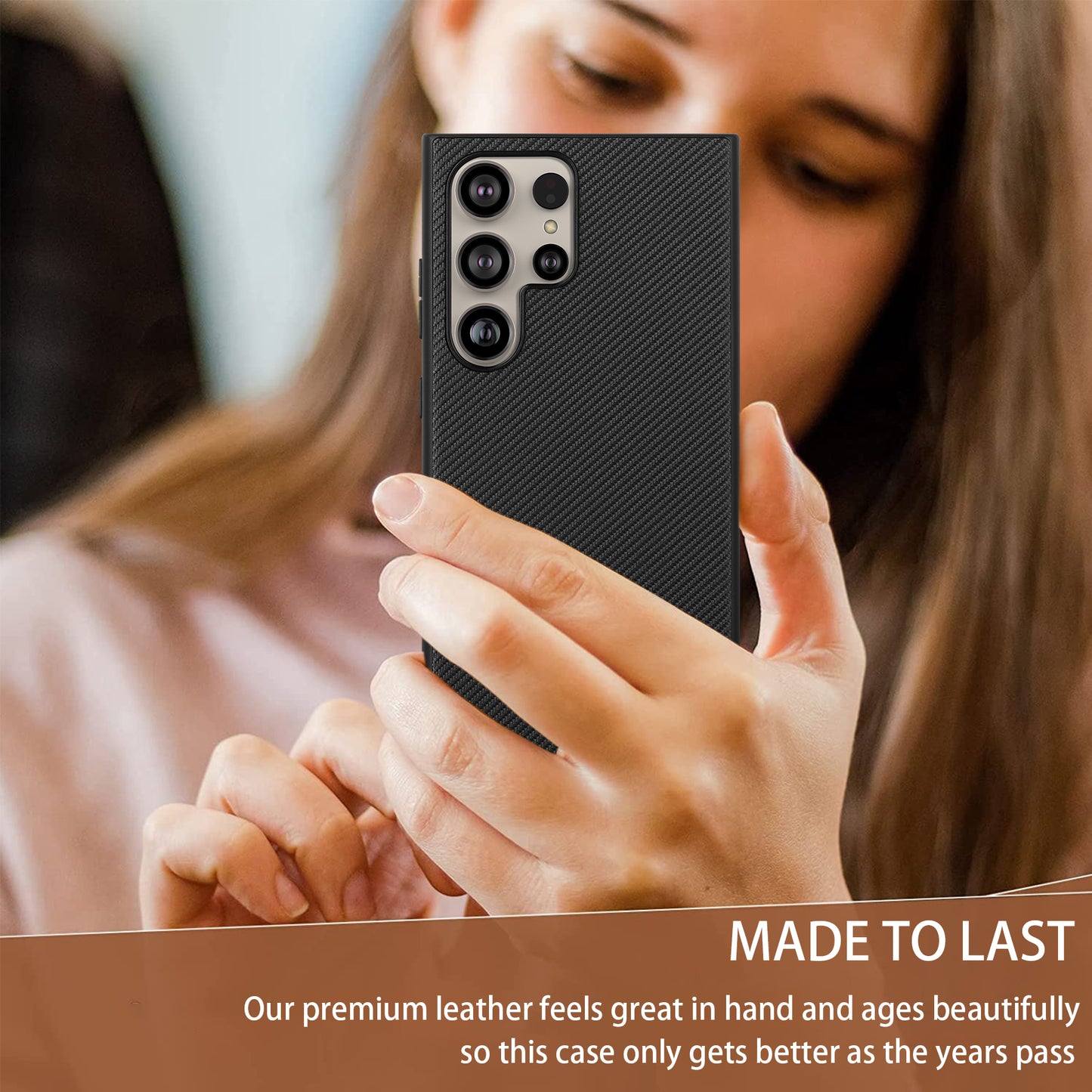 VILI TC Series for Samsung Galaxy S24 Ultra Phone Case Leather+TPU Anti-fall Cover