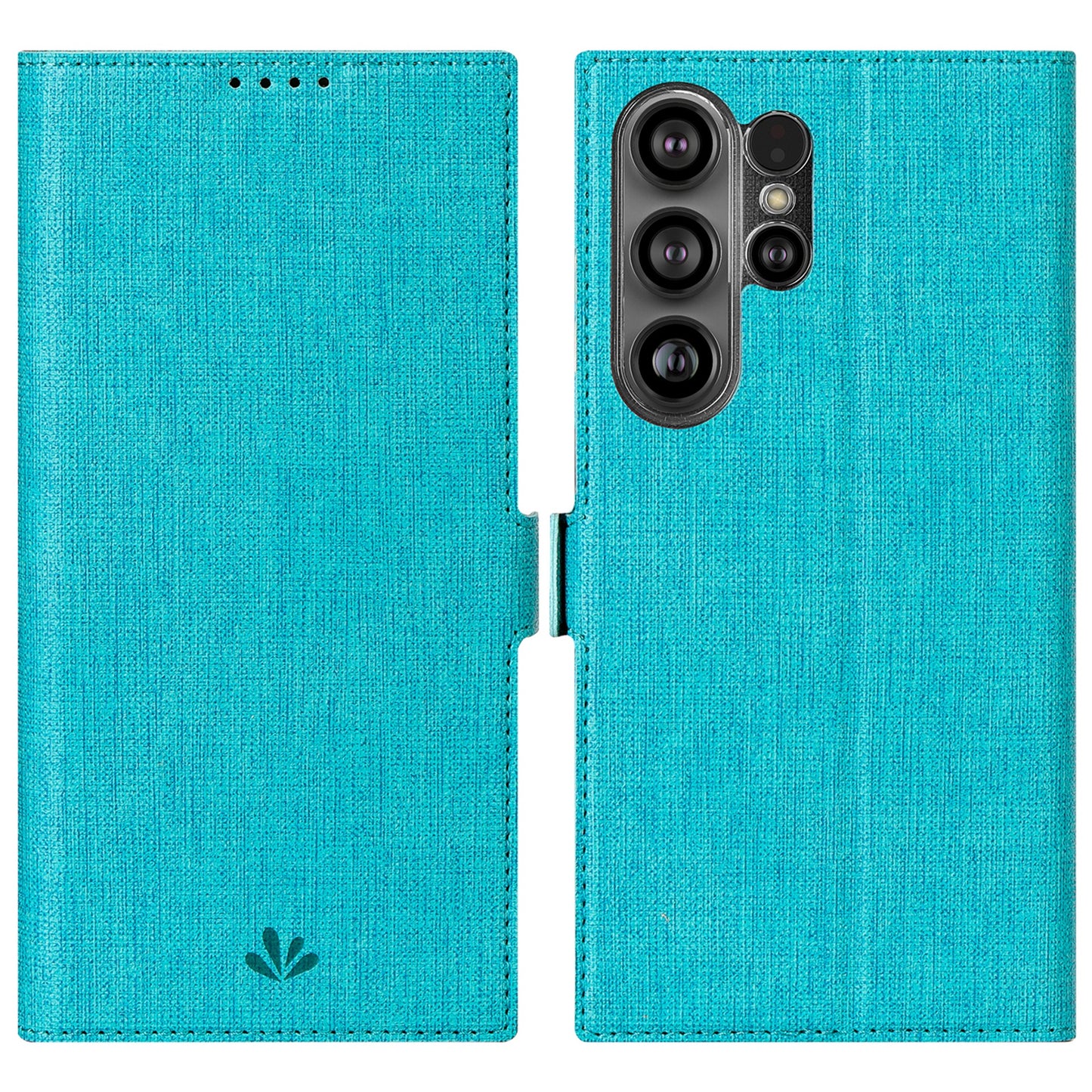 VILI DMK Series for Samsung Galaxy S24 Ultra Wallet Case PU Leather Folio Phone Cover - Blue