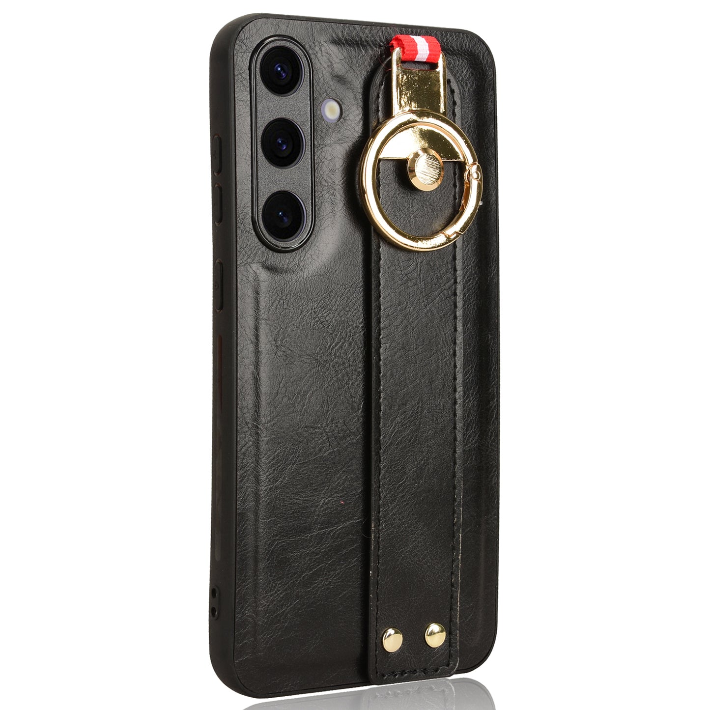 For Samsung Galaxy S24 Case PU Leather+PC+TPU Shockproof Bottle Opener Cover - Black