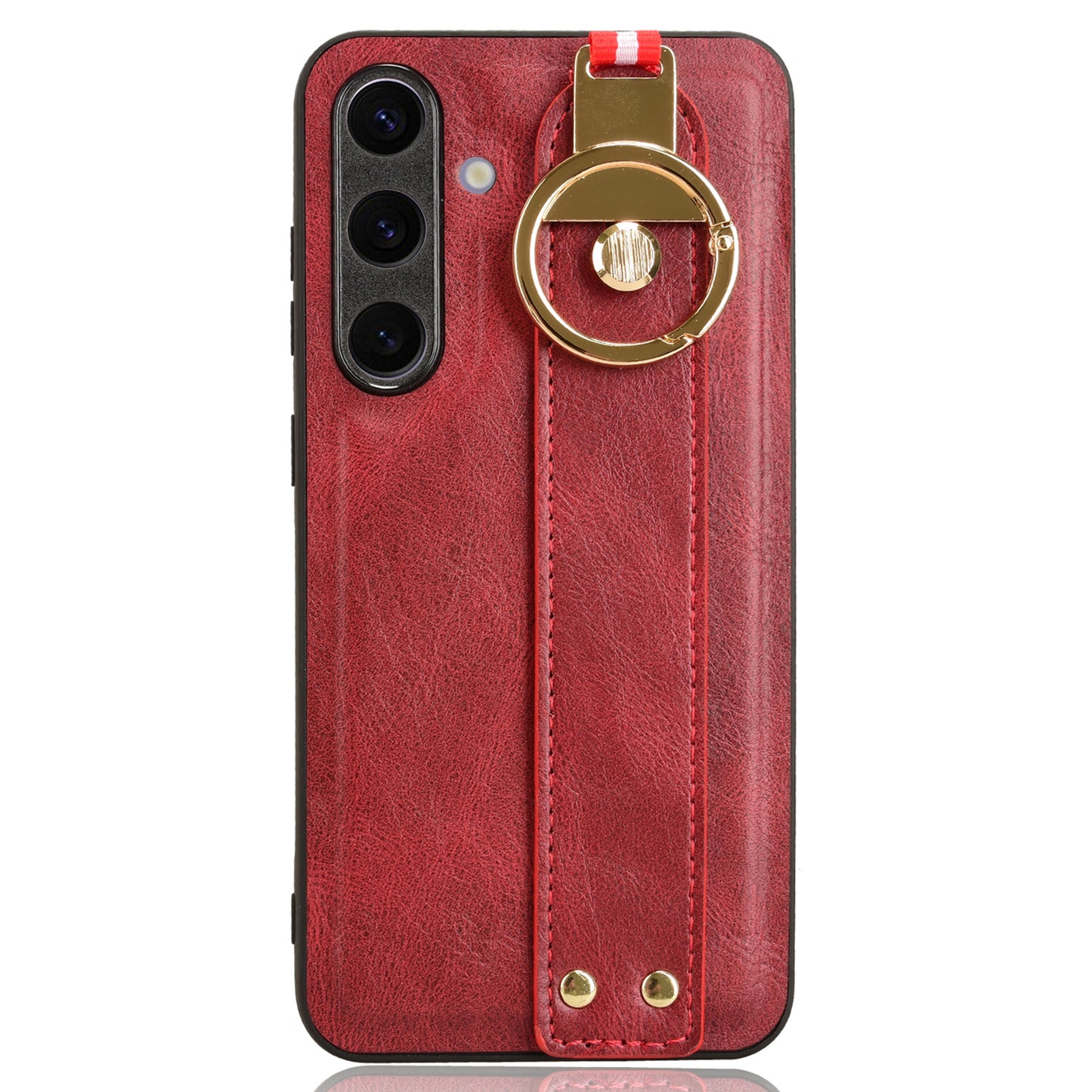 For Samsung Galaxy S24 Case PU Leather+PC+TPU Shockproof Bottle Opener Cover - Red