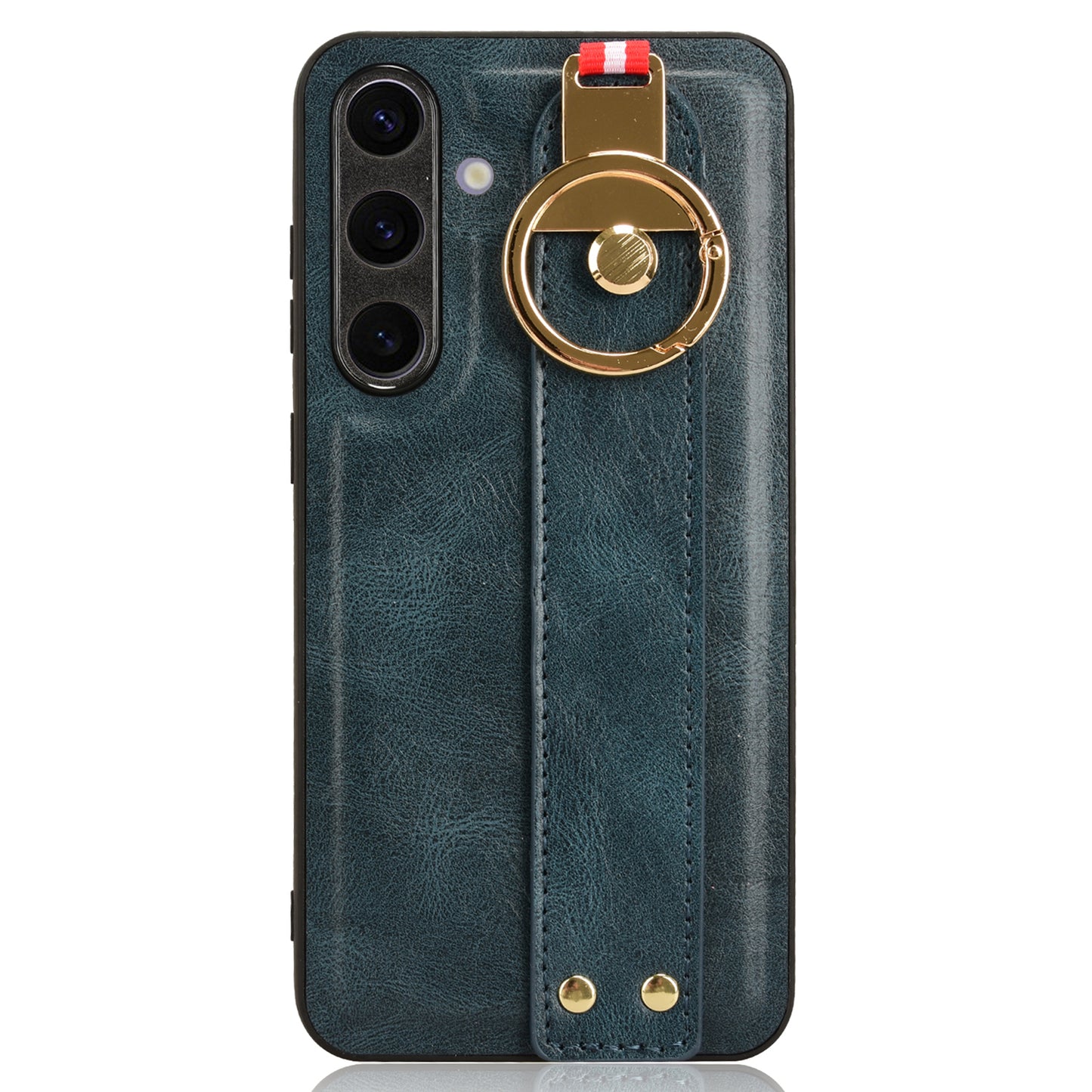 For Samsung Galaxy S24 Case PU Leather+PC+TPU Shockproof Bottle Opener Cover - Blue