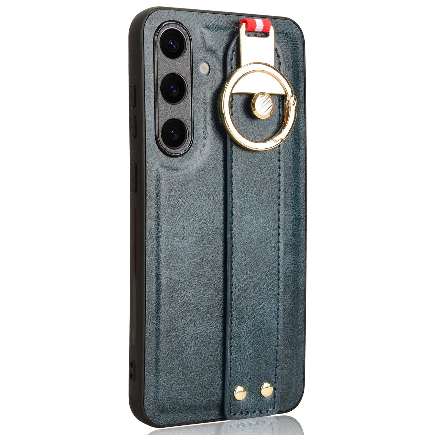 For Samsung Galaxy S24 Case PU Leather+PC+TPU Shockproof Bottle Opener Cover - Blue