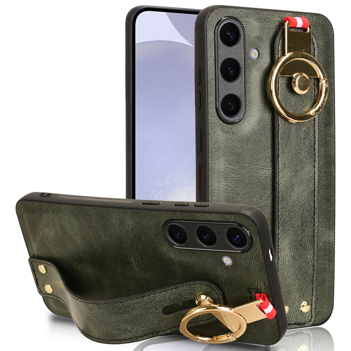 For Samsung Galaxy S24 Case PU Leather+PC+TPU Shockproof Bottle Opener Cover - Green