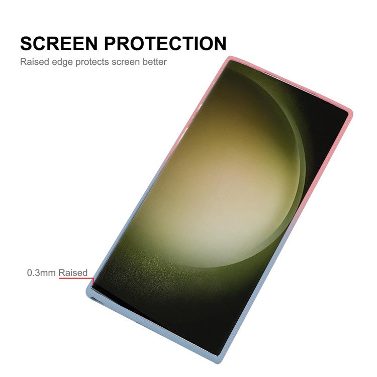 ENAKY HAT PRINCE For Samsung Galaxy S23 Ultra Magnetic Case Dual Color Silicone Cover - Pink+Rose