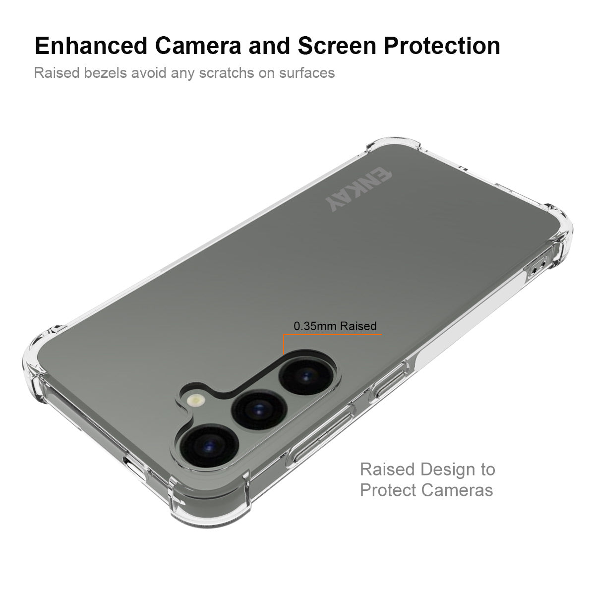 ENKAY HAT PRINCE For Samsung Galaxy S24+ Anti-Slip Phone Case Thickened Corners Shell HD Clear Cover