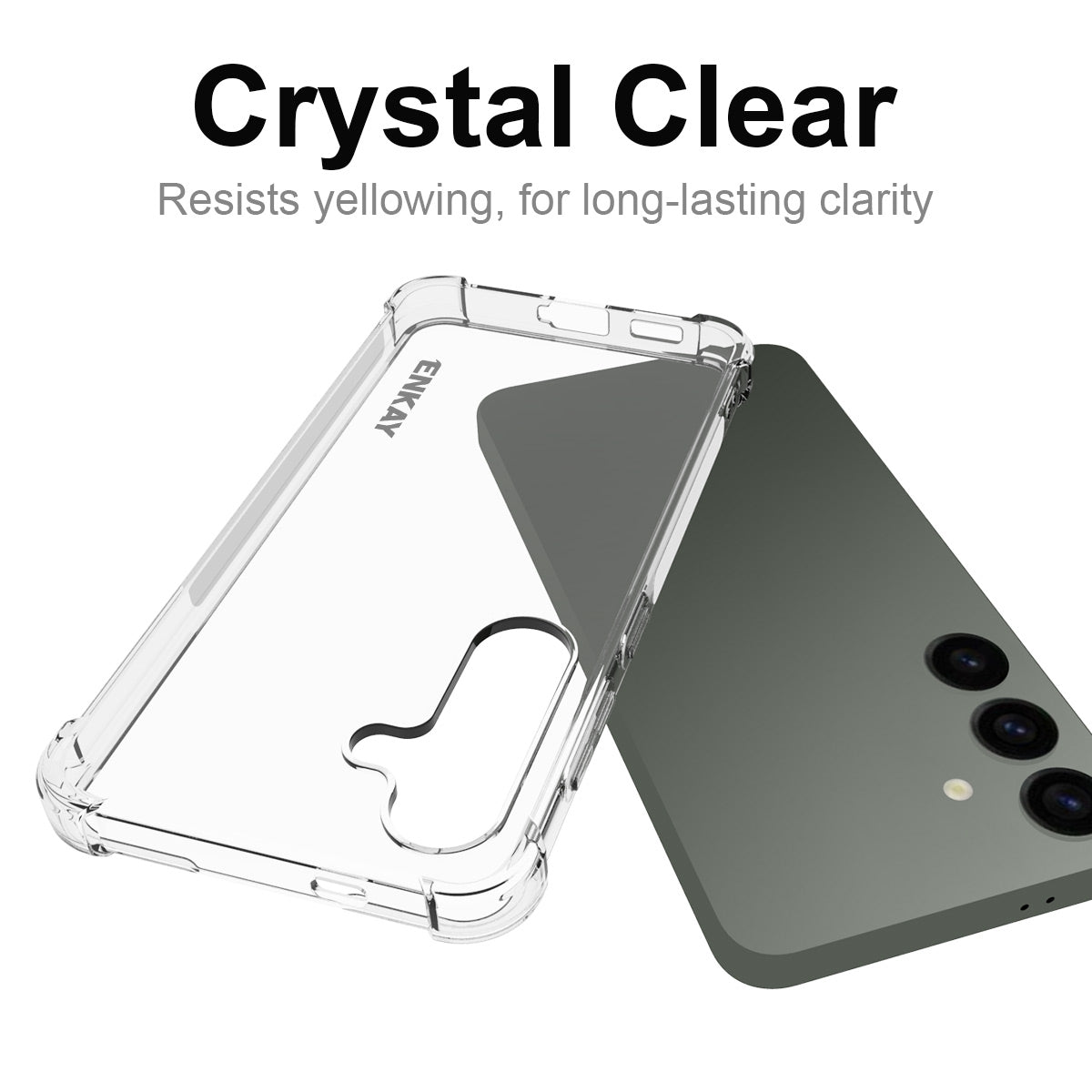 ENKAY HAT PRINCE For Samsung Galaxy S24+ Anti-Slip Phone Case Thickened Corners Shell HD Clear Cover