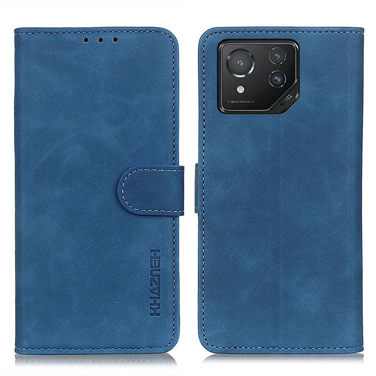 KHAZNEH For Asus ROG Phone 8 5G / Phone 8 Pro 5G Case Magnetic Retro Leather Wallet Phone Protector - Blue
