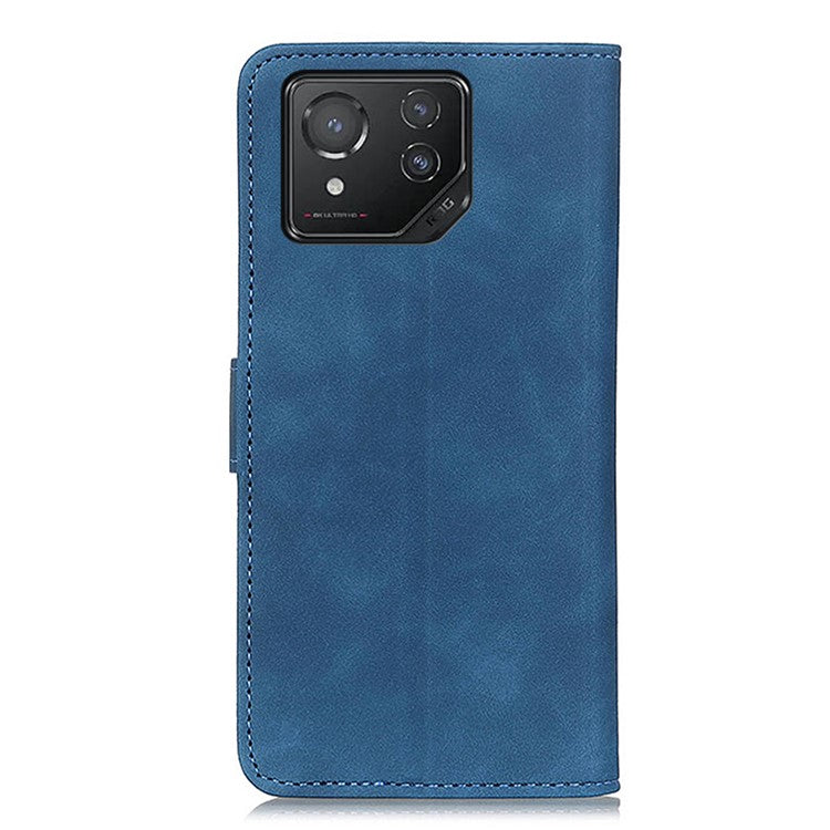 KHAZNEH For Asus ROG Phone 8 5G / Phone 8 Pro 5G Case Magnetic Retro Leather Wallet Phone Protector - Blue