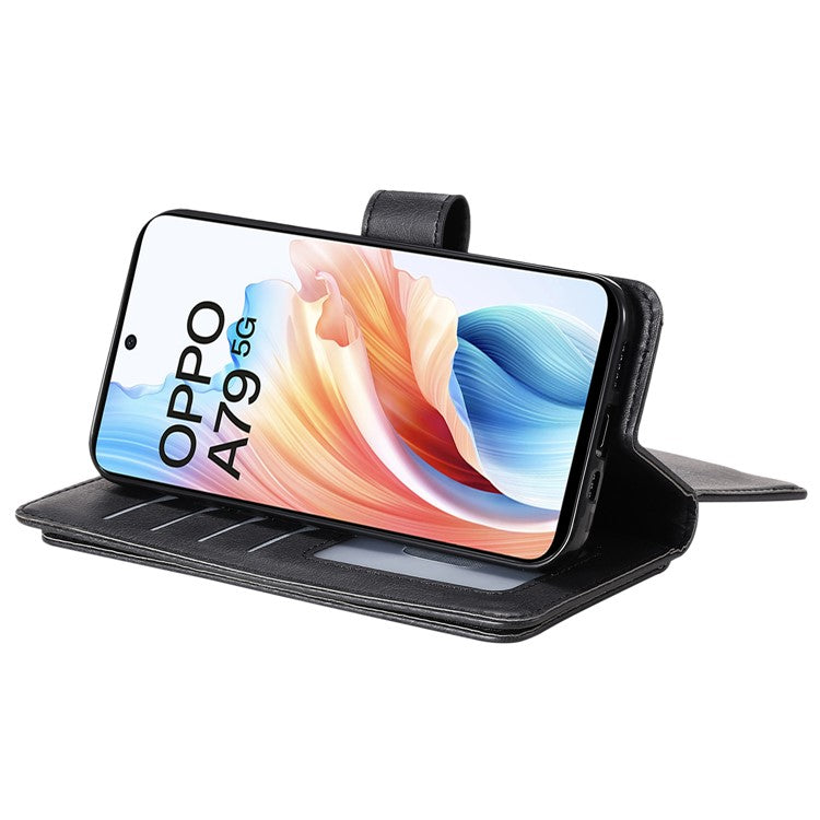 KT Multi-functional Series-1 For Oppo A79 5G / A2 5G Wallet Case Leather Stand Cover - Black