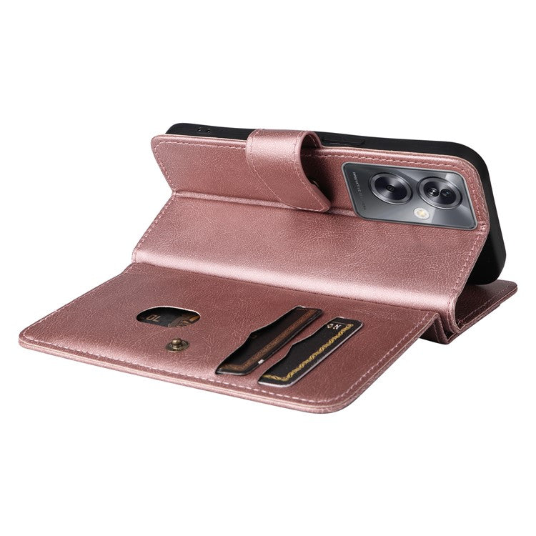 KT Multi-functional Series-1 For Oppo A79 5G / A2 5G Wallet Case Leather Stand Cover - Rose Gold