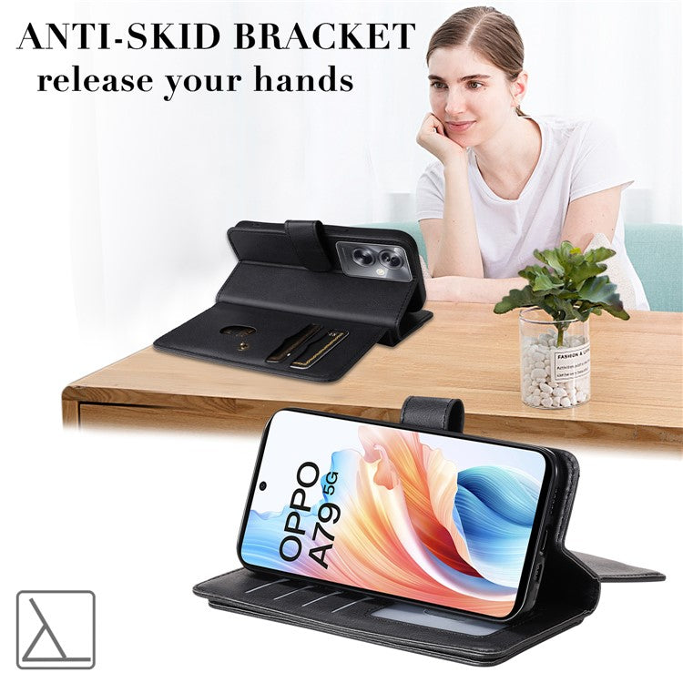 KT Multi-functional Series-1 For Oppo A79 5G / A2 5G Wallet Case Leather Stand Cover - Rose Gold