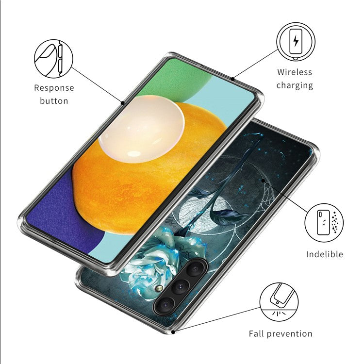 For Samsung Galaxy A25 5G (Global) (161.0 x 76.5 x 8.3mm) TPU Case with Pattern Printing - Rose