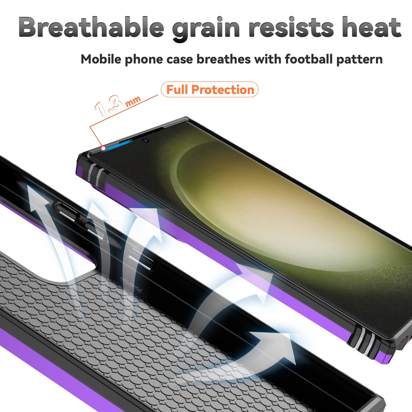 For Samsung Galaxy S24 Ultra Case Kickstand Phone Cover with Slide Lens Protection - Purple