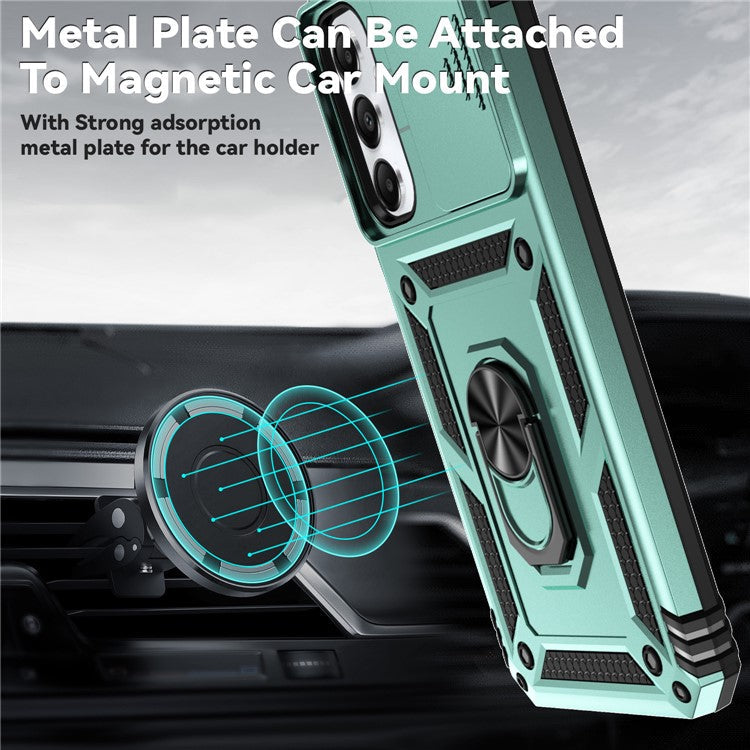 For Samsung Galaxy A05s 4G Armour Case Ring Holder Kickstand Protective Phone Cover - Green