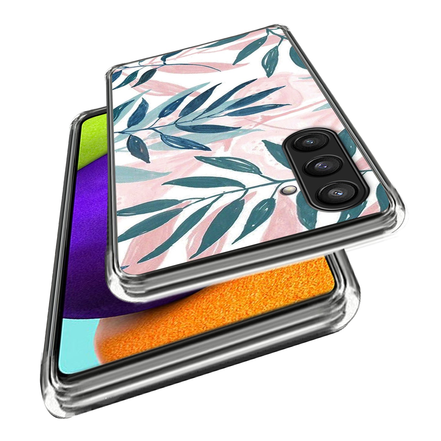For Samsung Galaxy S24 Case Pattern Flexible TPU Phone Back Cover Shell - Leaves