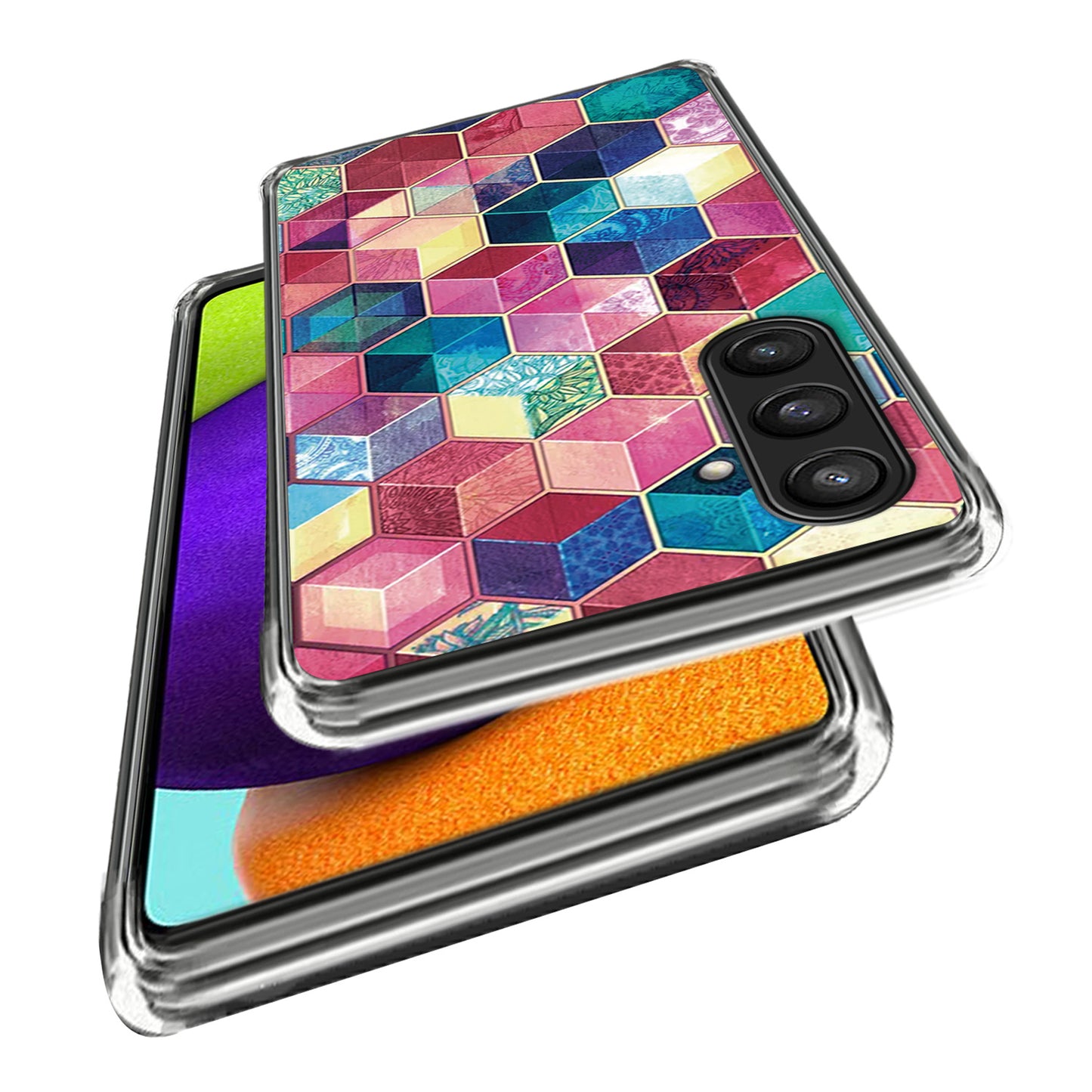 For Samsung Galaxy S24 Case Pattern Flexible TPU Phone Back Cover Shell - Colorful Blocks