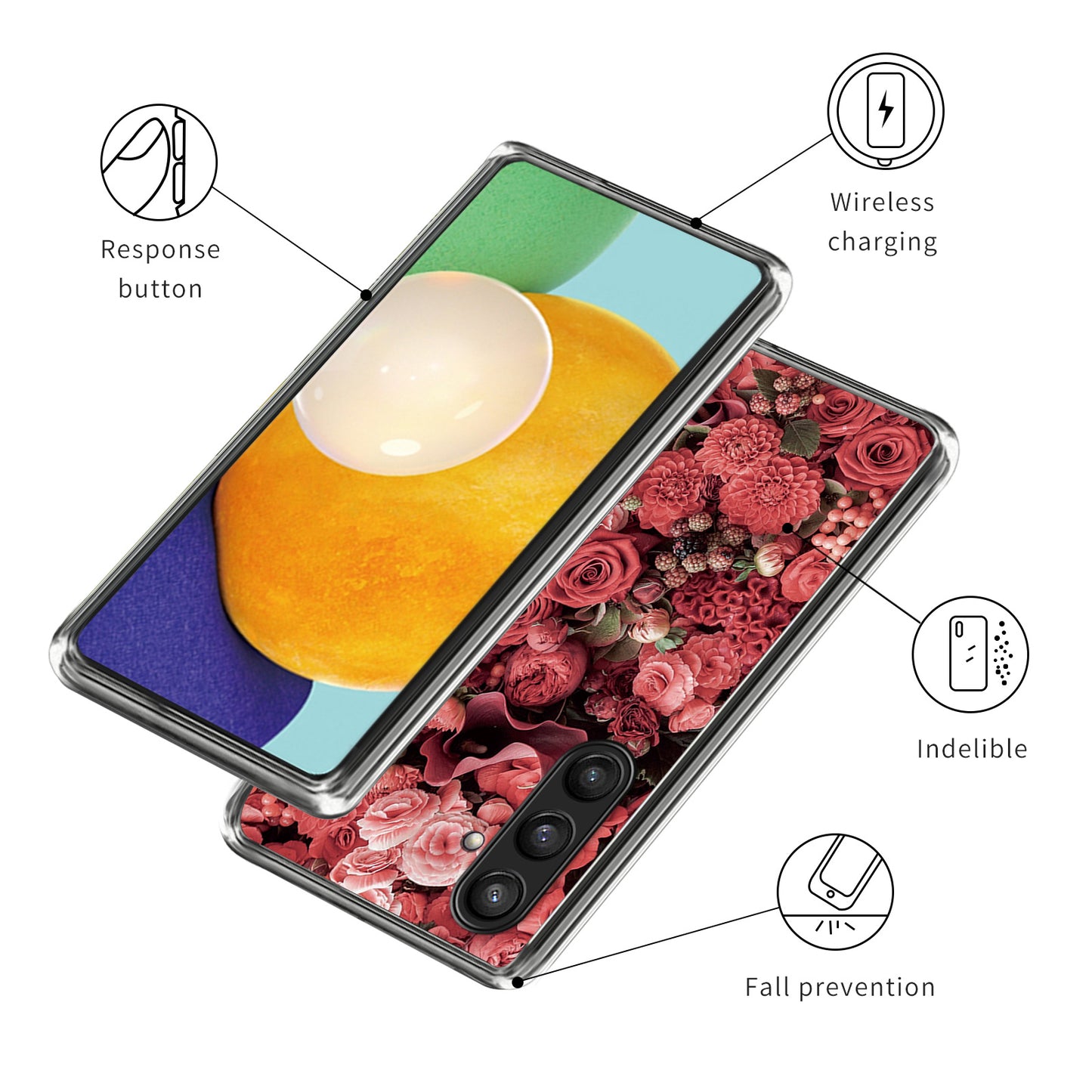 For Samsung Galaxy S24 Case Pattern Flexible TPU Phone Back Cover Shell - Artless Million Flowers