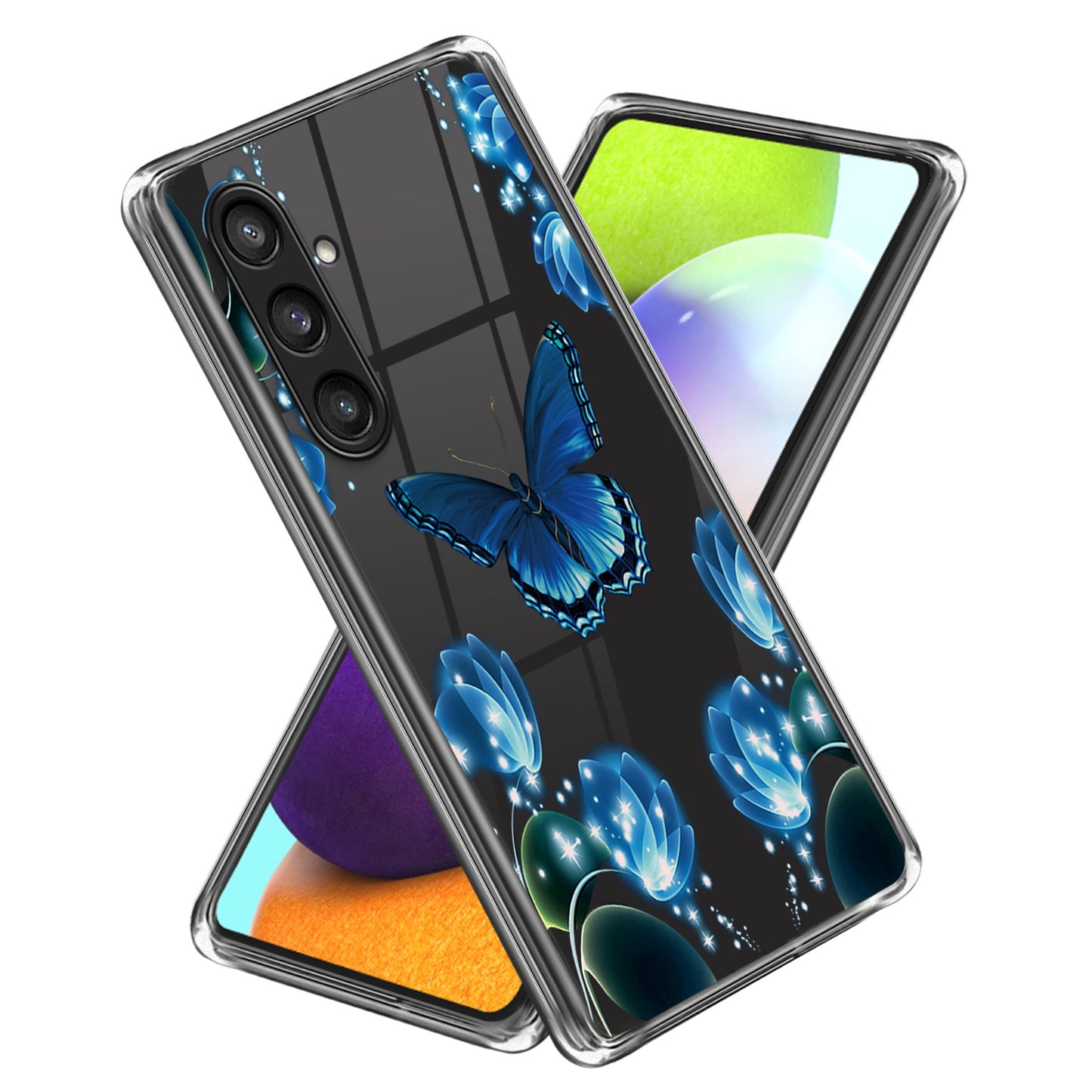 For Samsung Galaxy S24 Case Pattern Flexible TPU Phone Back Cover Shell - Butterfly and Flower