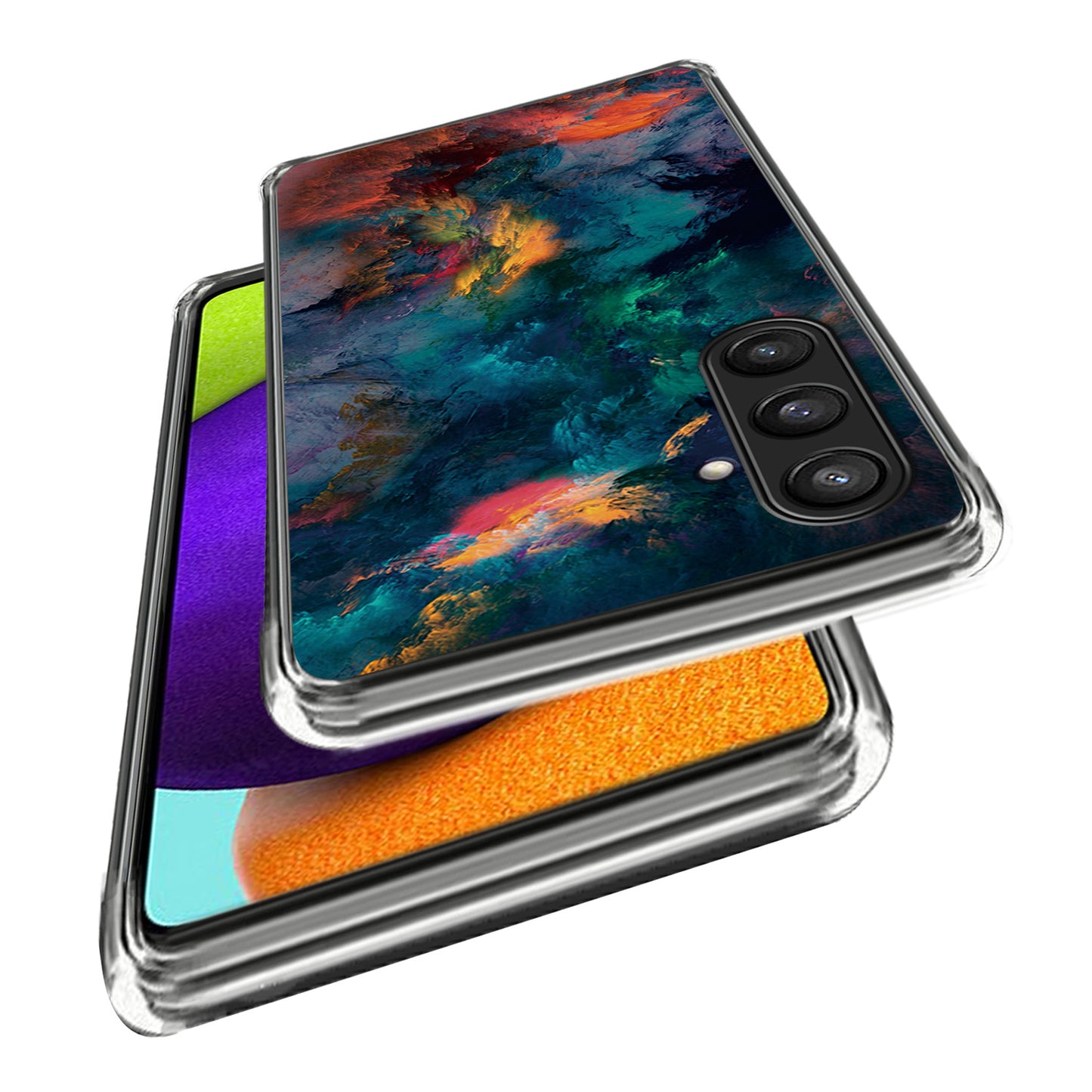 For Samsung Galaxy S24 Case Pattern Flexible TPU Phone Back Cover Shell - Colorful Clouds