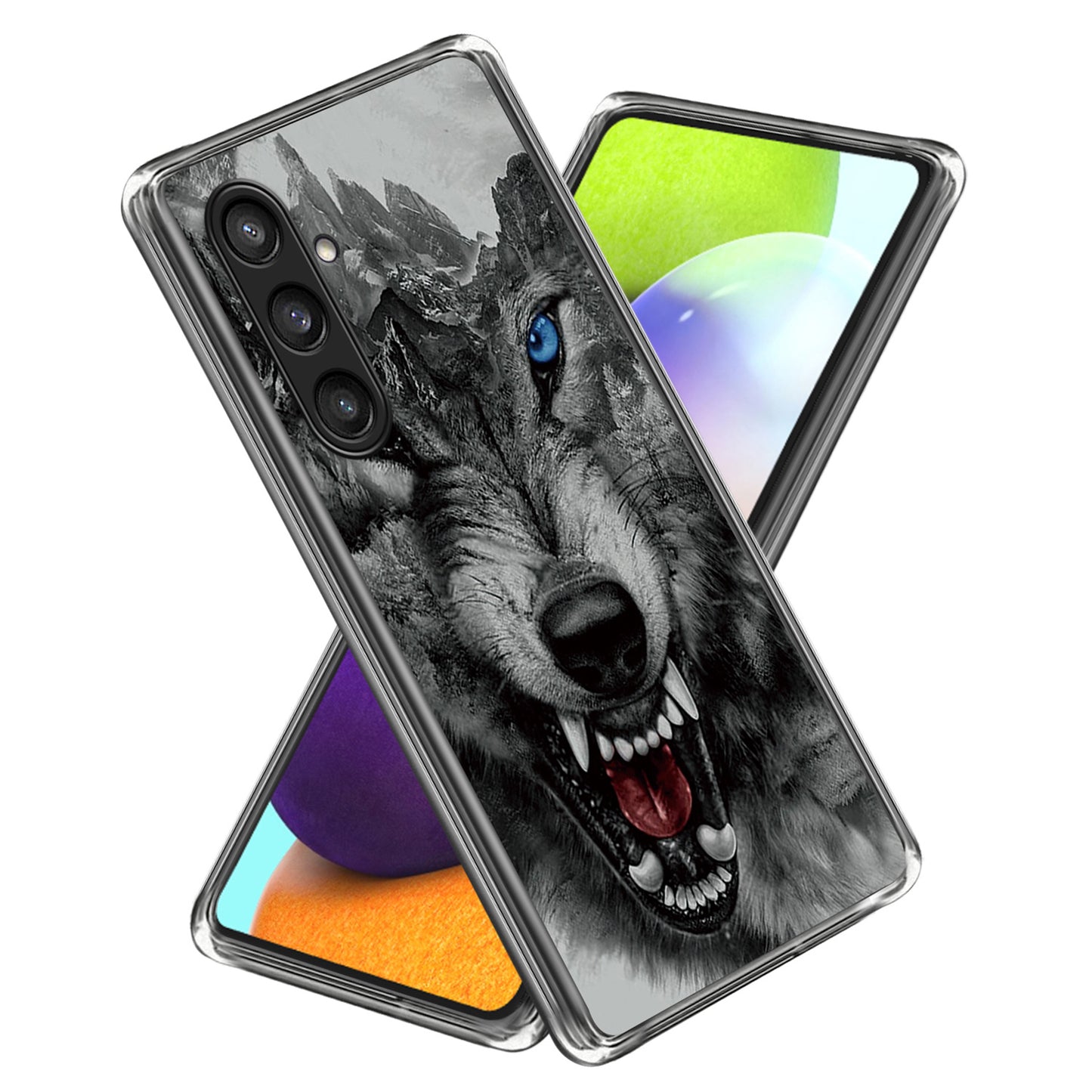 For Samsung Galaxy S24 Case Pattern Flexible TPU Phone Back Cover Shell - Fierce Wolf